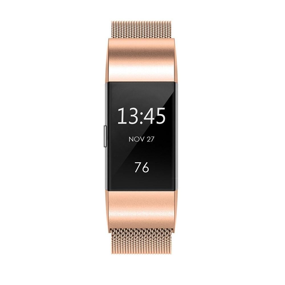 Pulsera milanesa para Fitbit Charge 2, Oro rosa