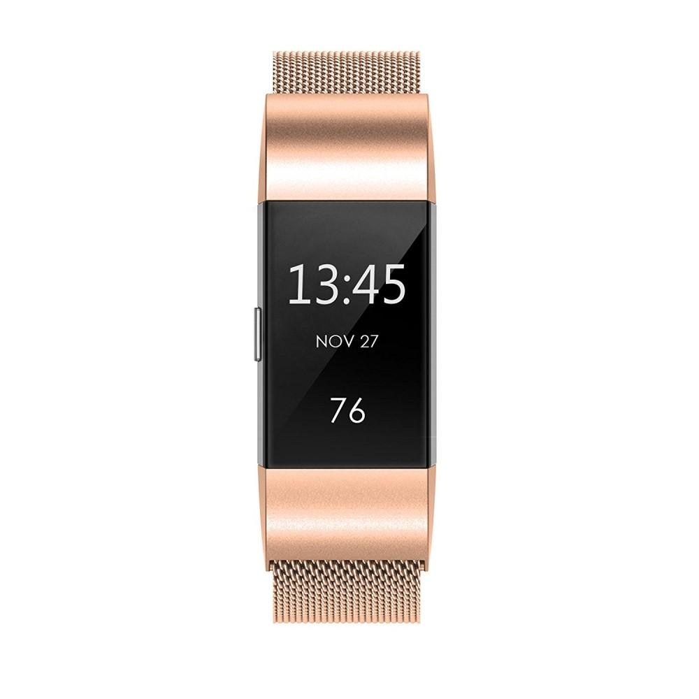 Pulsera milanesa para Fitbit Charge 2, oro rosa