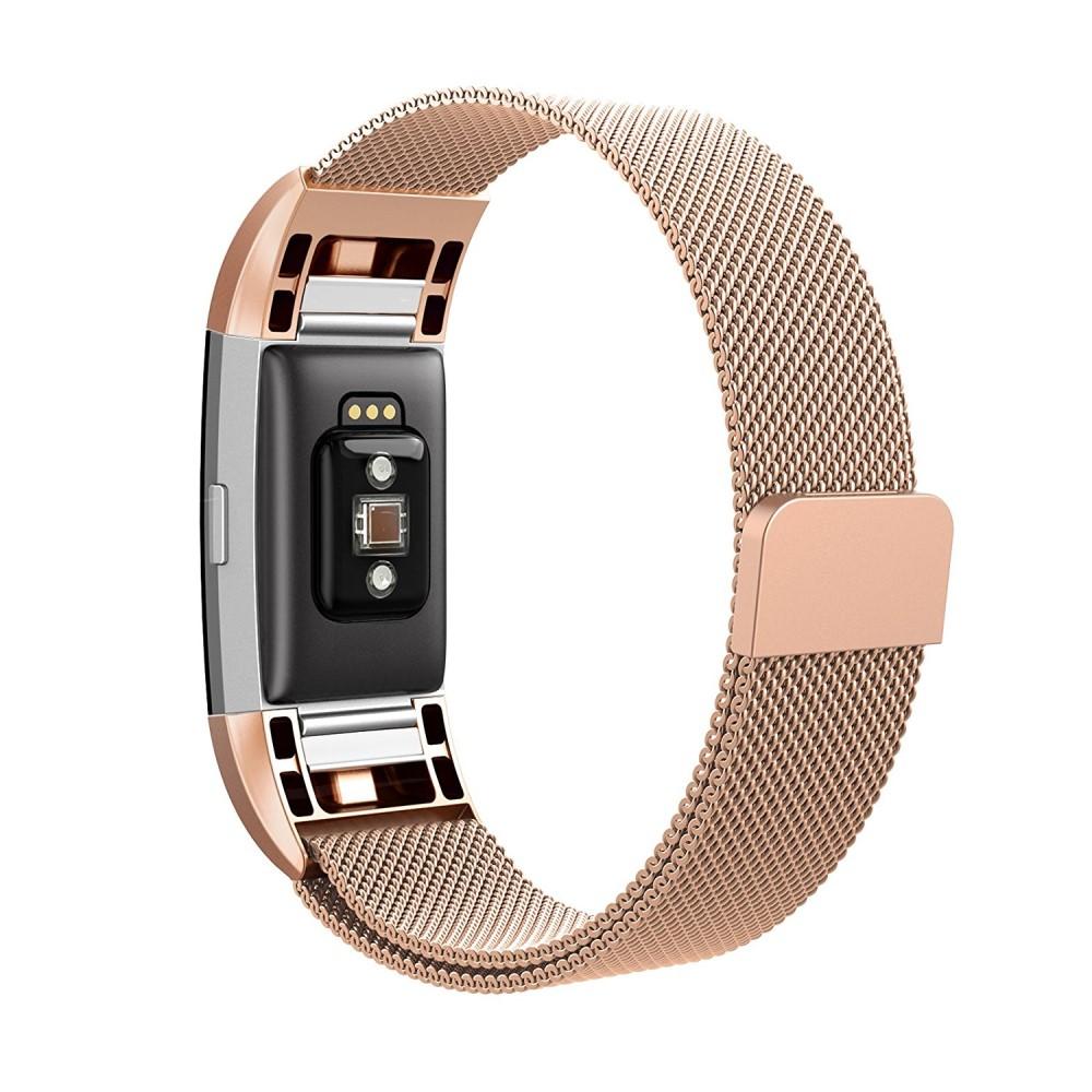 Pulsera milanesa para Fitbit Charge 2, Oro rosa