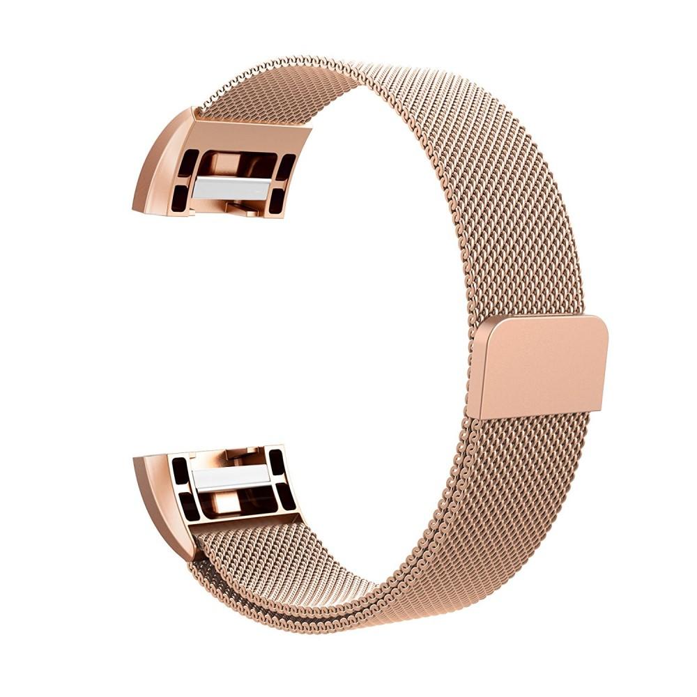 Pulsera milanesa para Fitbit Charge 2, oro rosa