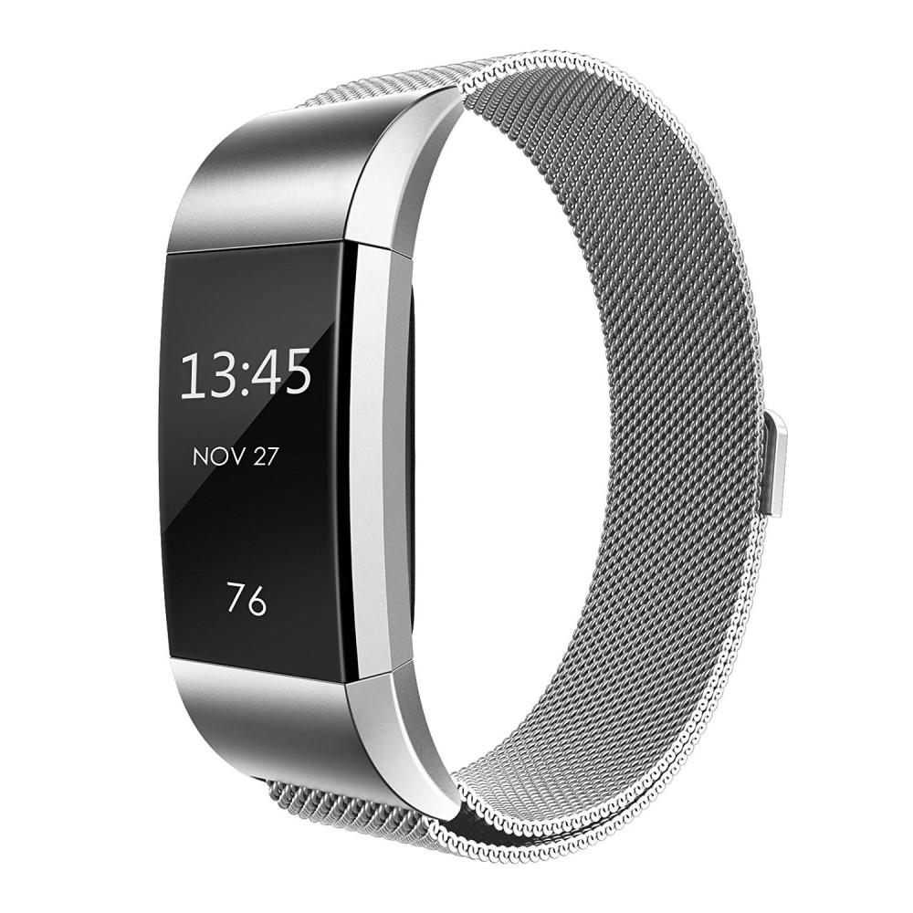 Pulsera milanesa para Fitbit Charge 2, plata