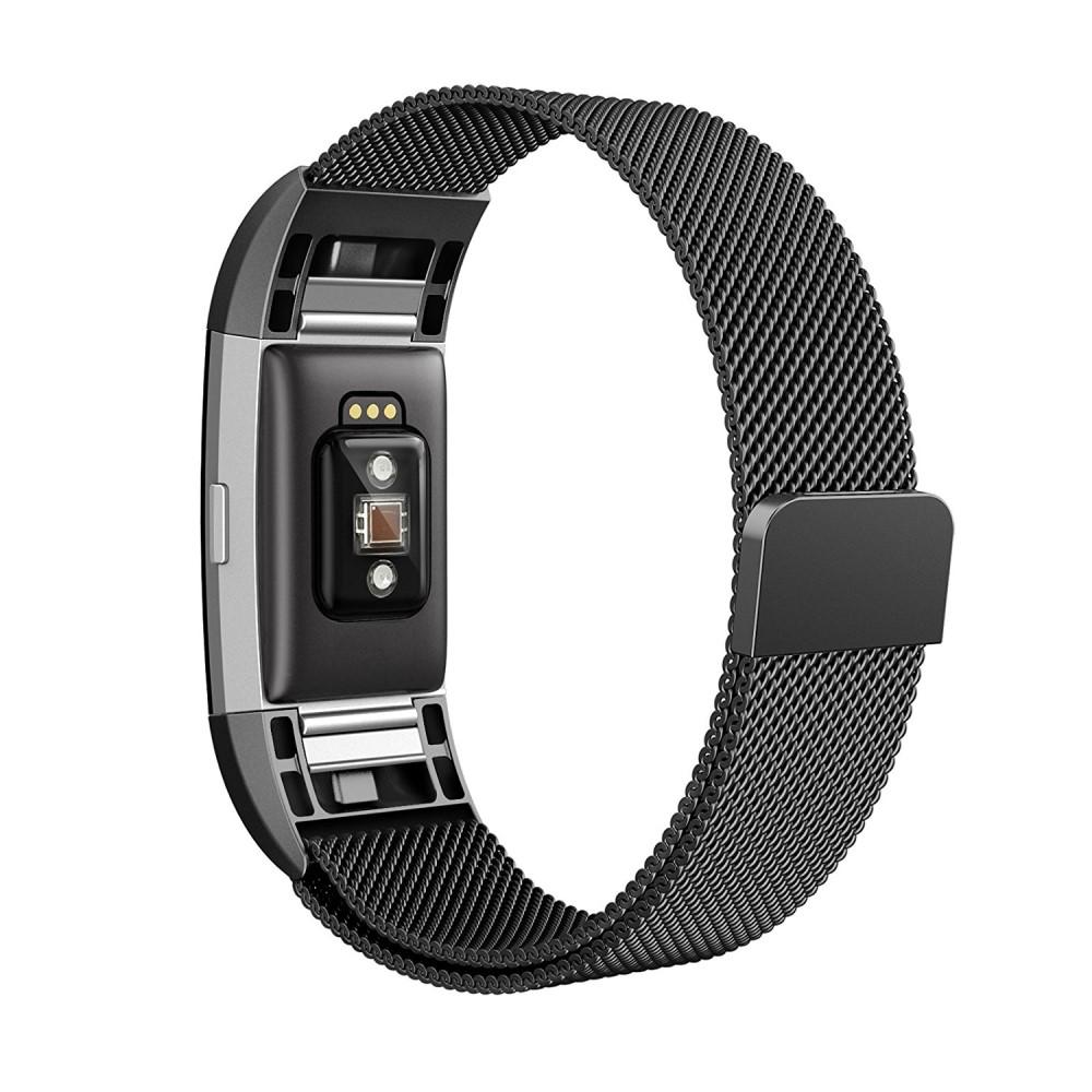 Pulsera milanesa para Fitbit Charge 2, Negro