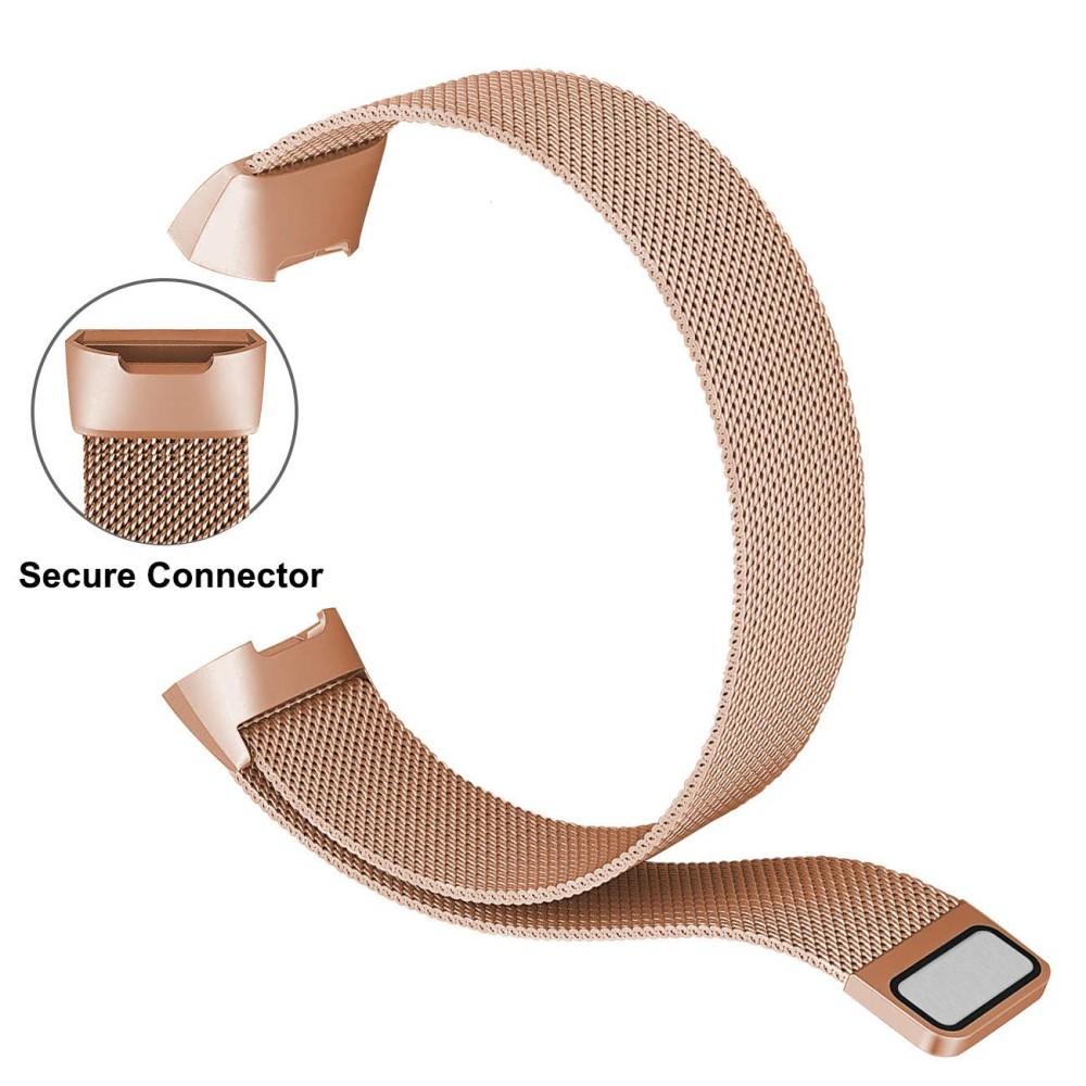 Pulsera milanesa para Fitbit Charge 3/Charge 4, Oro rosa