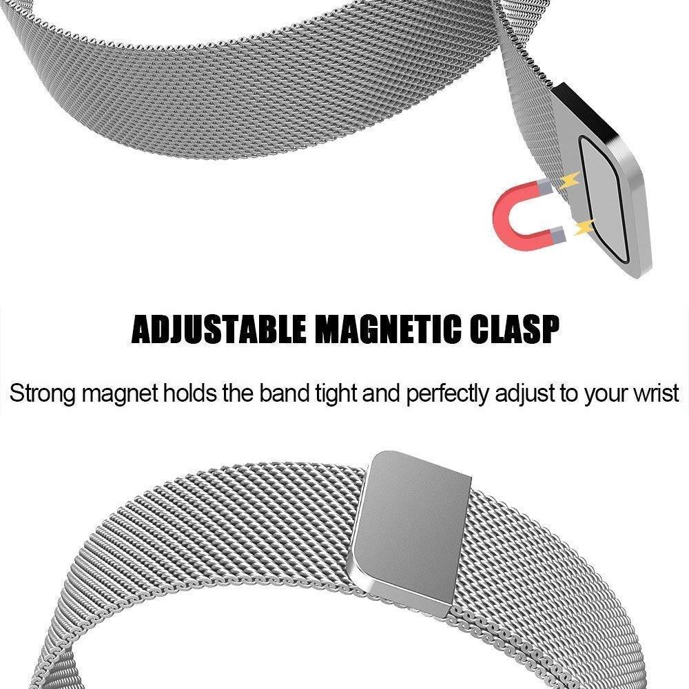 Pulsera milanesa para Fitbit Charge 3/Charge 4, Plata