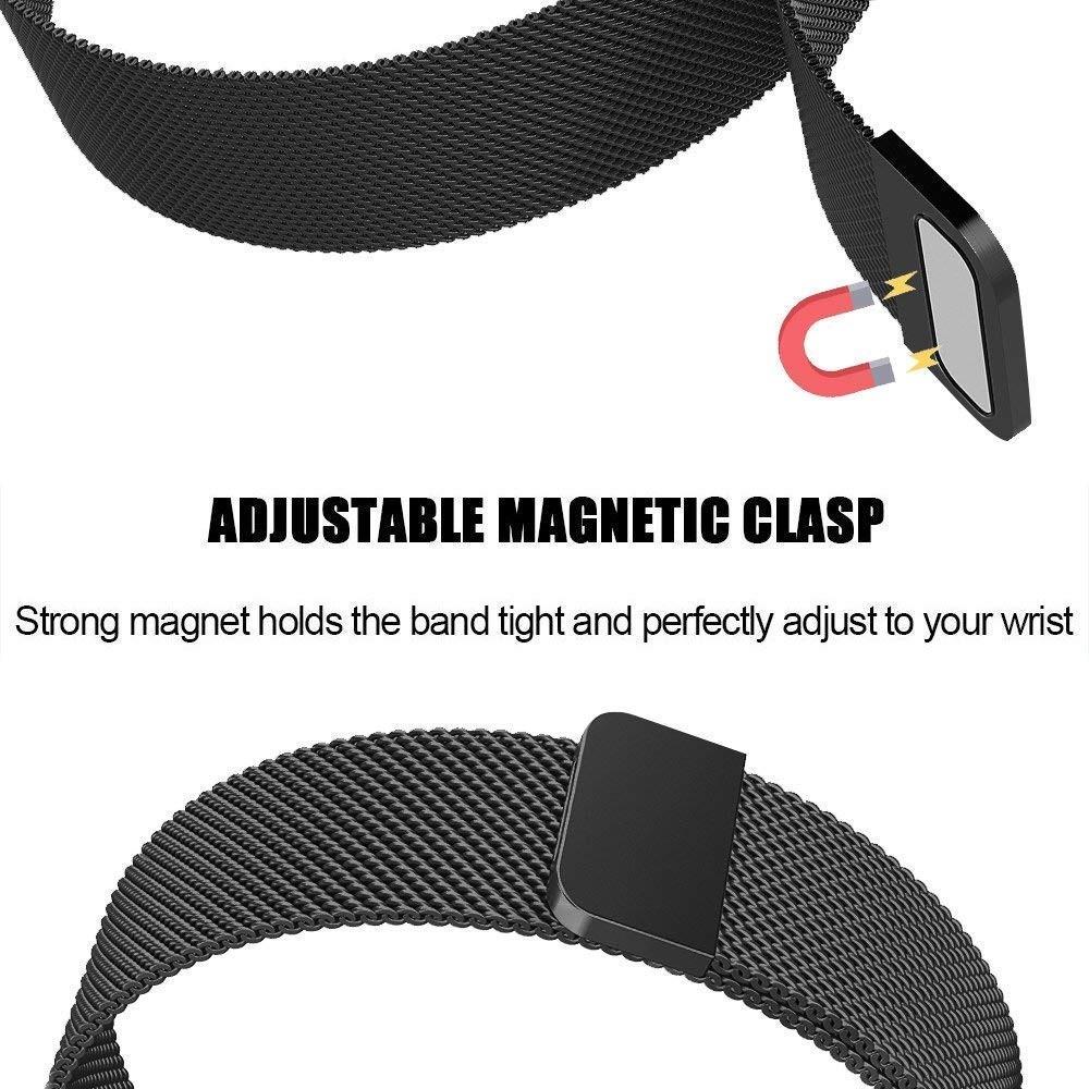 Pulsera milanesa para Fitbit Charge 3/Charge 4, Negro
