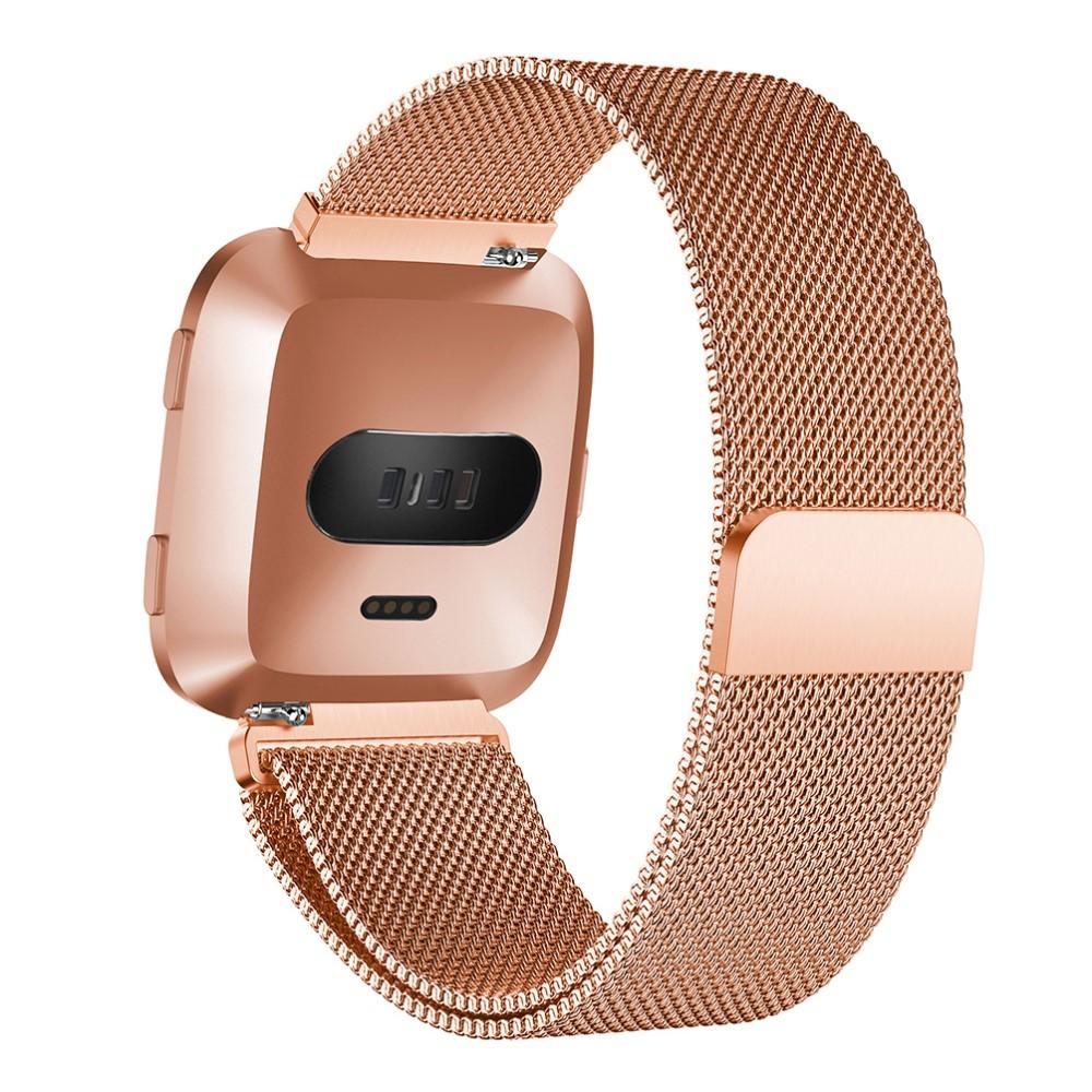 Pulsera milanesa para Fitbit Versa/Versa 2, Oro rosa