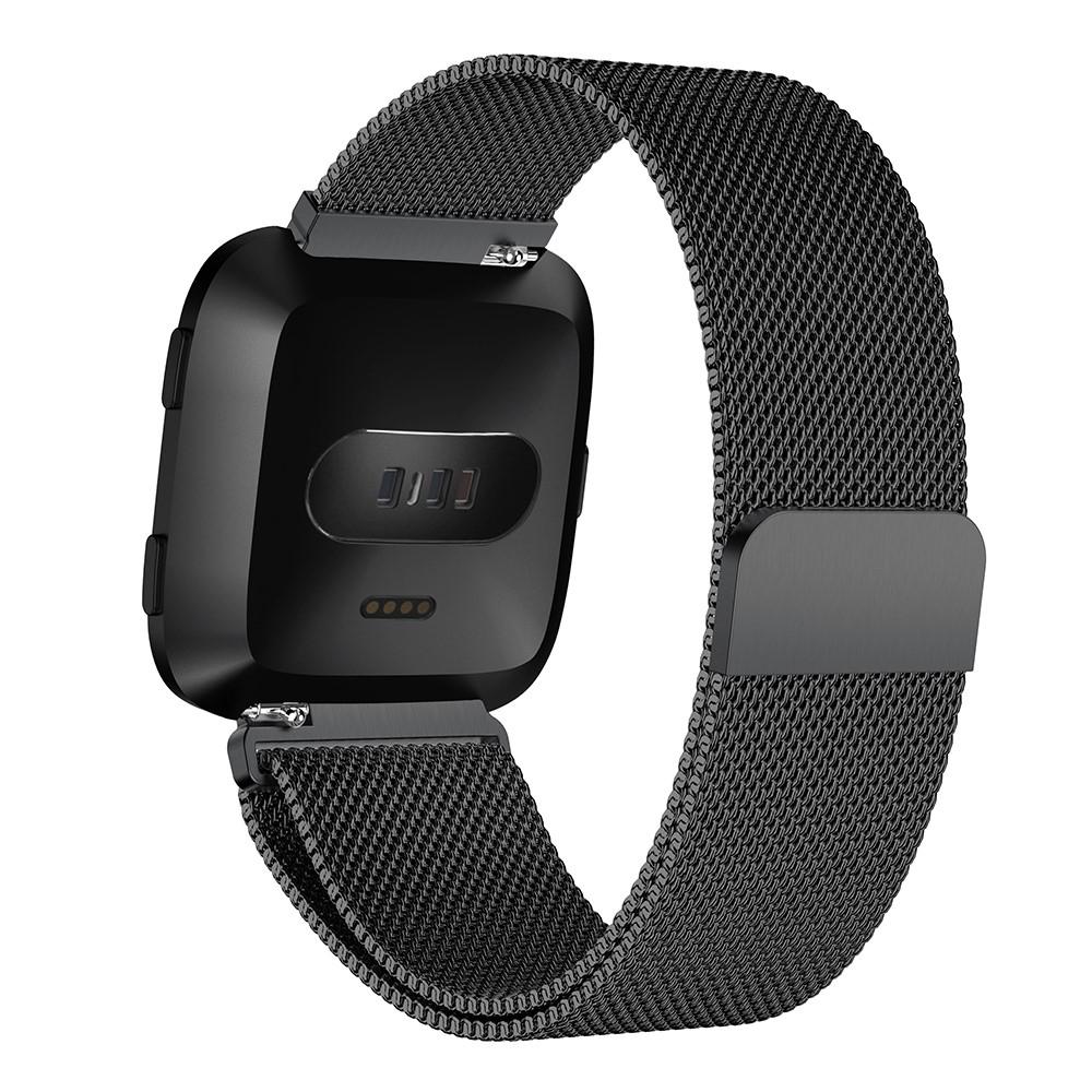 Pulsera milanesa para Fitbit Versa/Versa 2, Negro