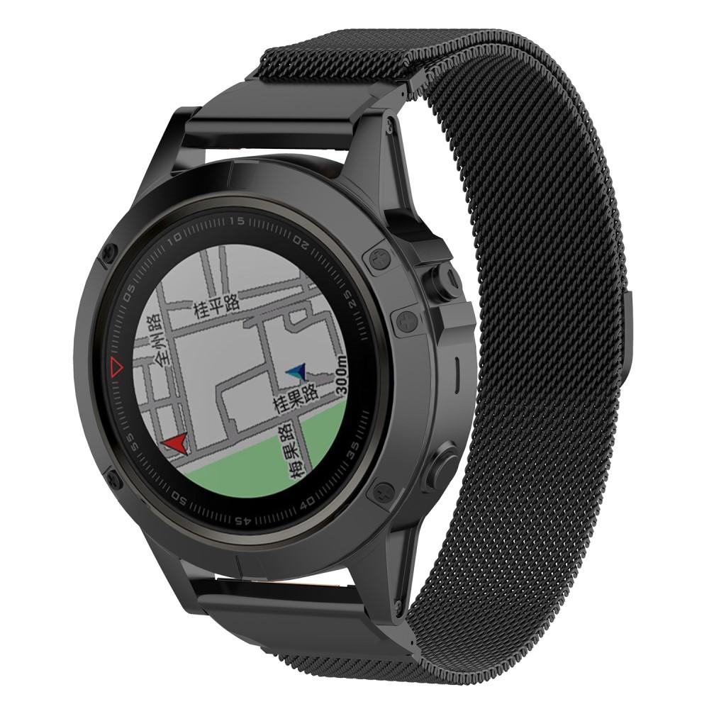 Pulsera milanesa para Garmin Fenix 7X, negro