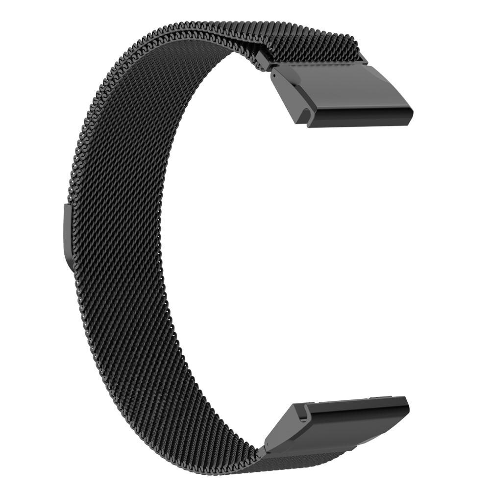 Pulsera milanesa para Garmin Fenix 5X/5X Plus, negro