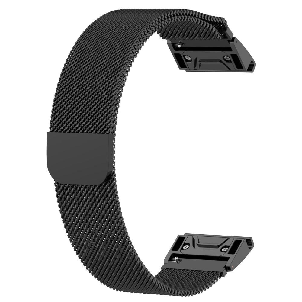 Pulsera milanesa para Garmin Fenix 5X/5X Plus, negro