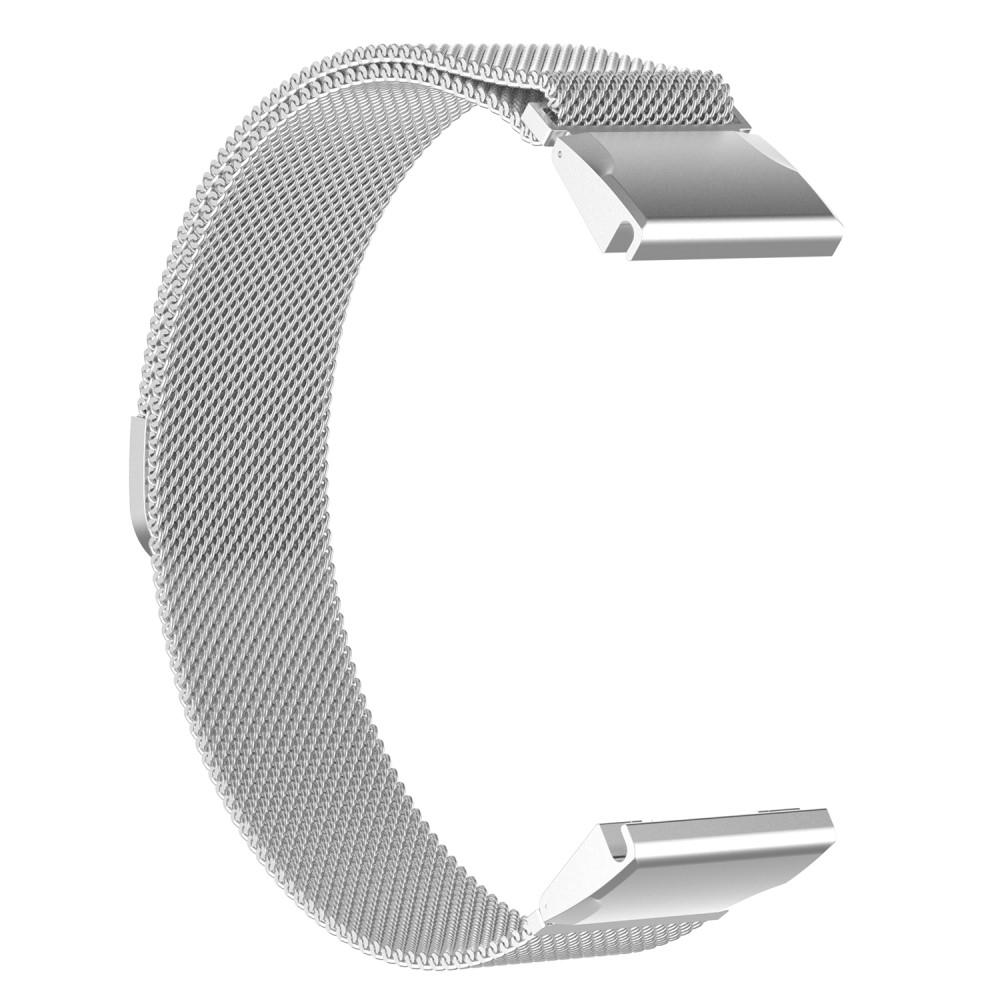Pulsera milanesa para Garmin Approach S62, Plata