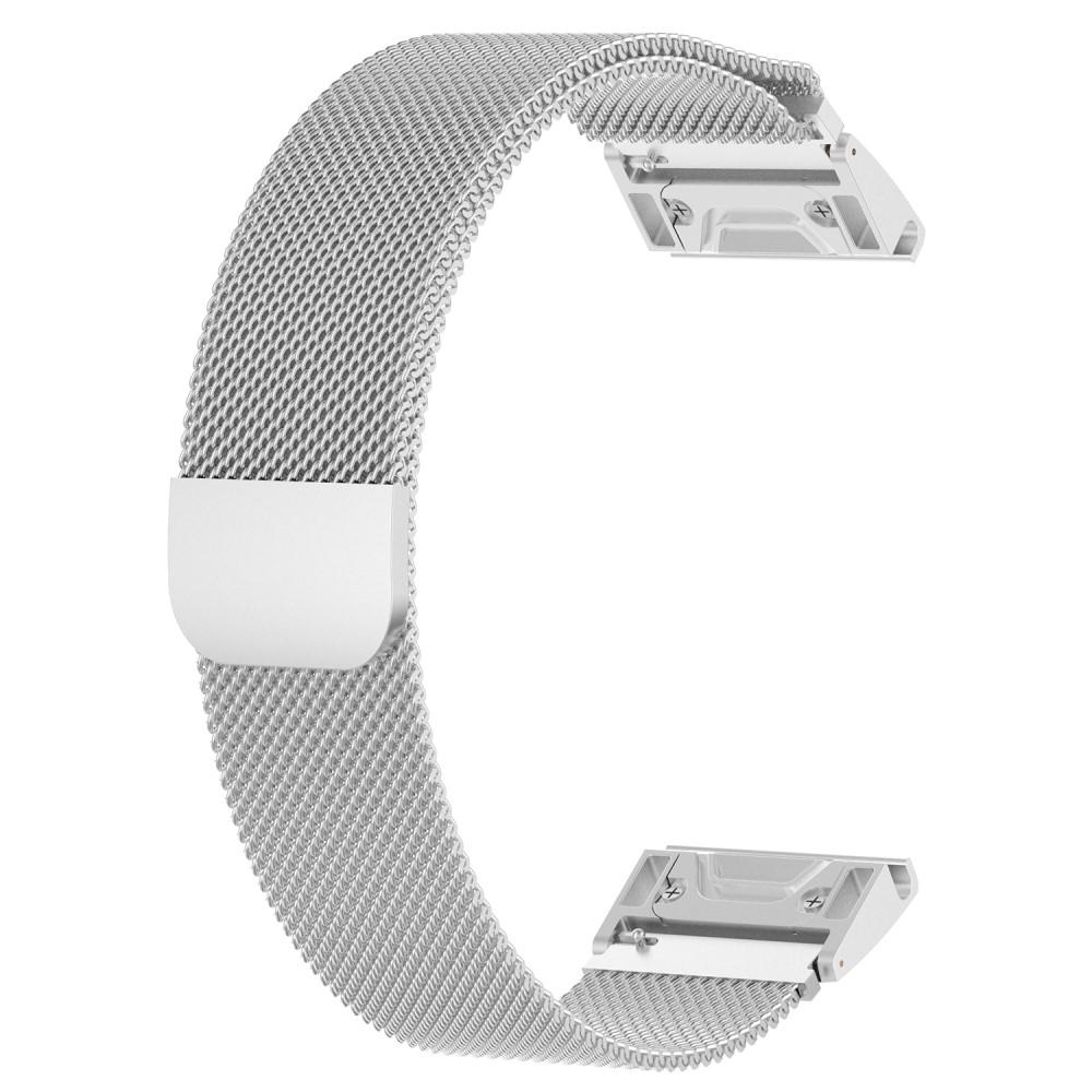 Pulsera milanesa para Garmin Approach S62, Plata