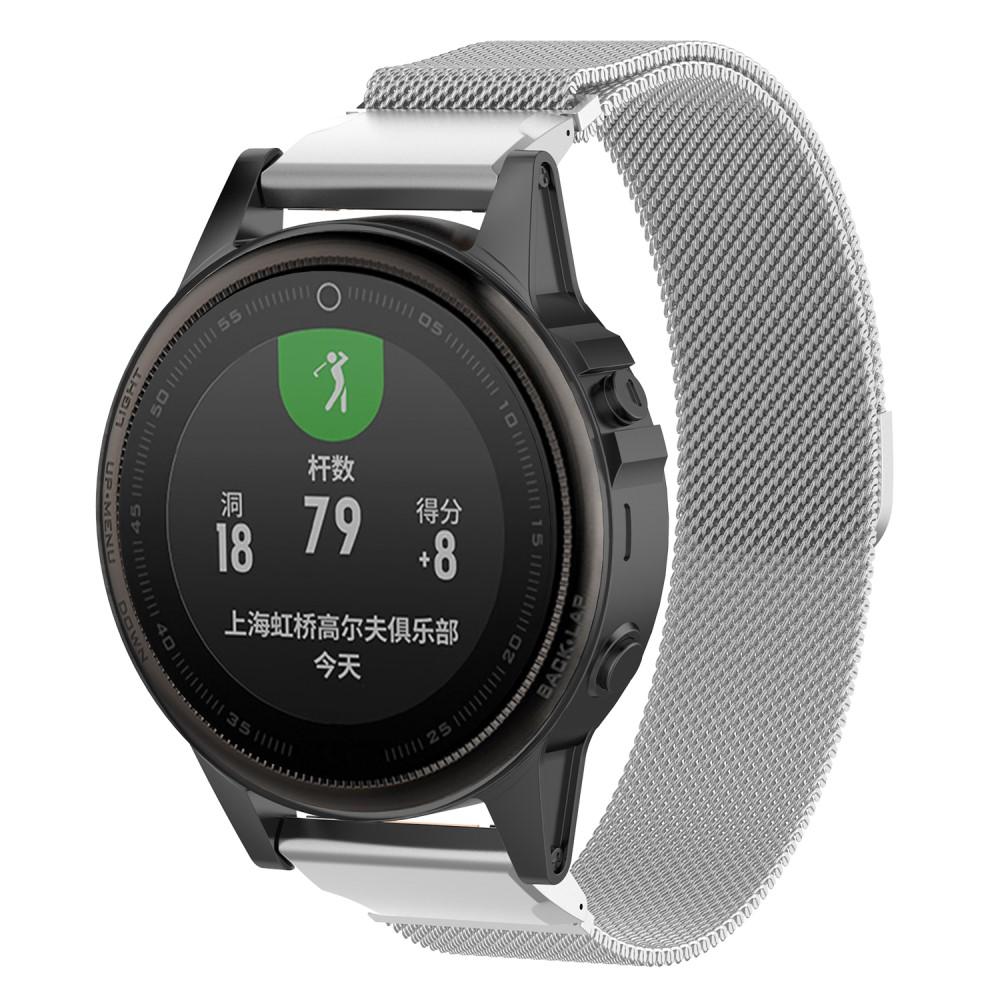 Pulsera milanesa para Garmin Approach S70 42mm, Plata