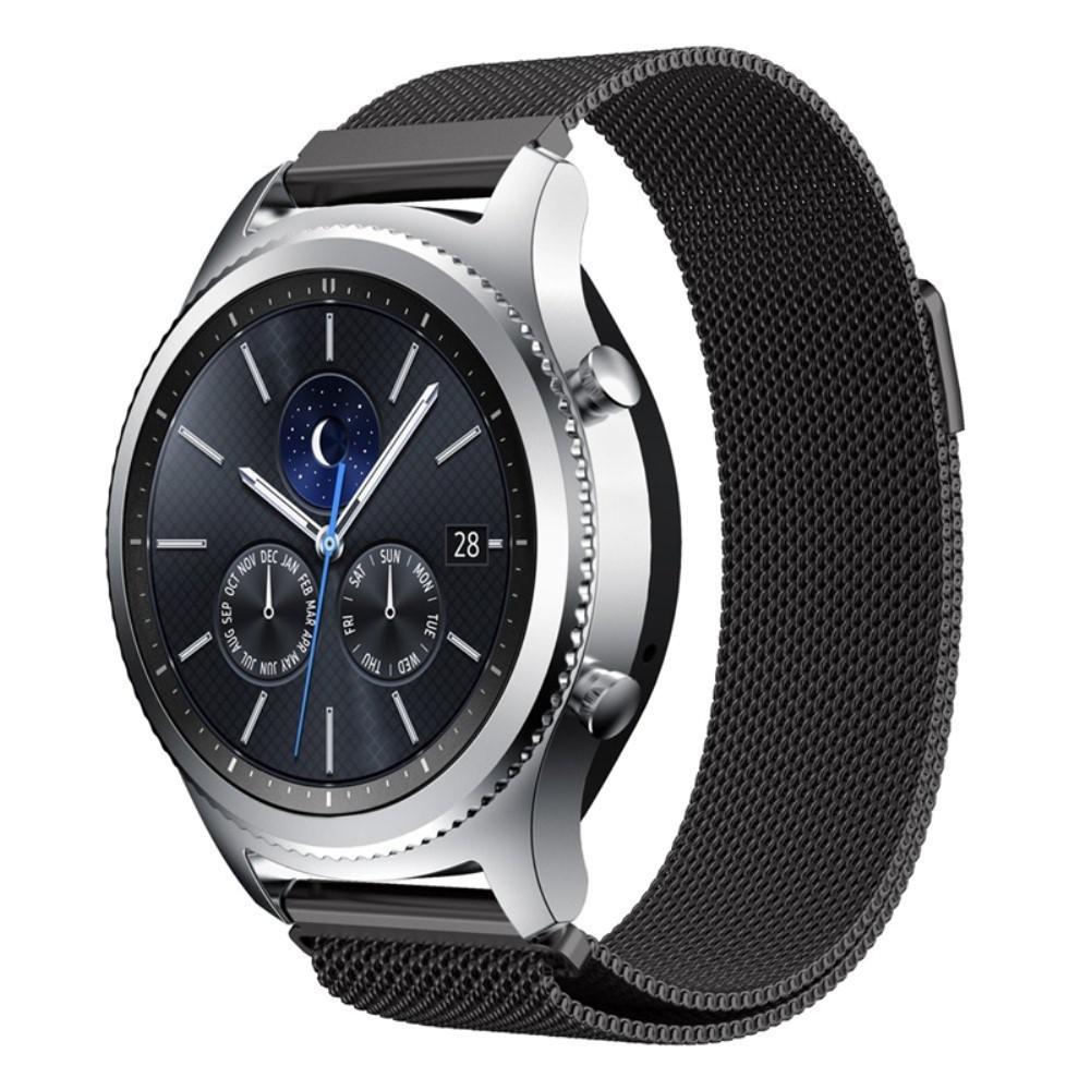 Pulsera milanesa para Samsung Gear S3 Frontier, Negro