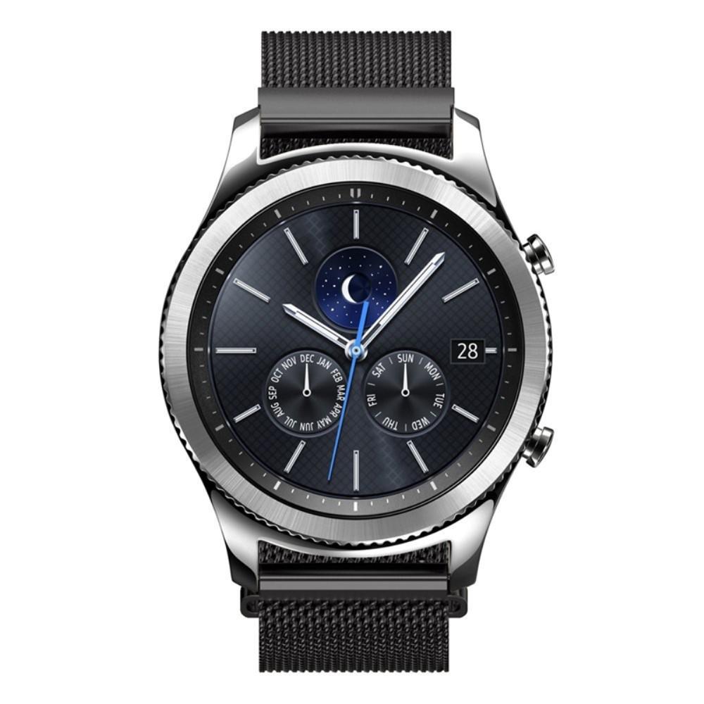 Pulsera milanesa para Samsung Gear S3 Frontier, Negro