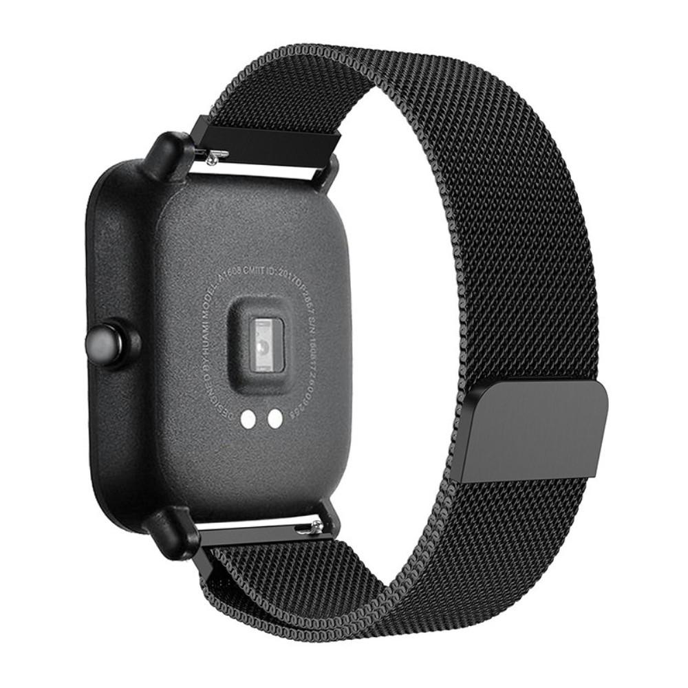 Pulsera milanesa para  Amazfit Bip, Negro