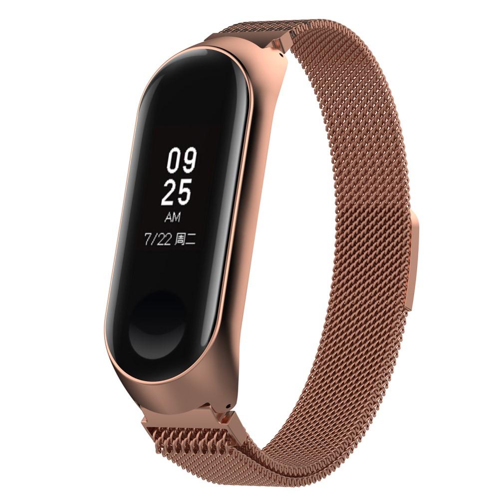 Pulsera milanesa para Xiaomi Mi Band 3/4, oro rosa