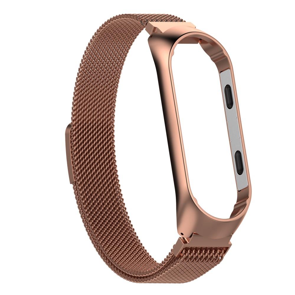 Pulsera milanesa para Xiaomi Mi Band 3/4, oro rosa