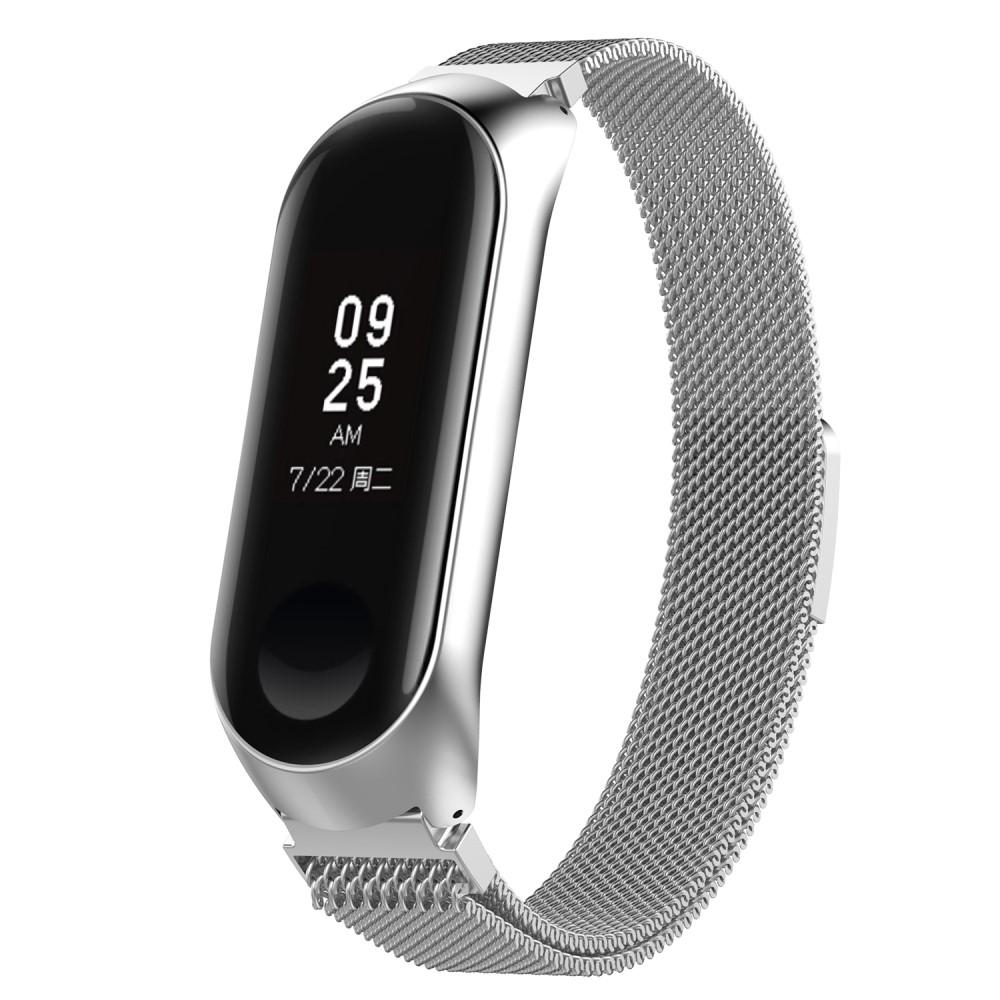 Pulsera milanesa para Xiaomi Mi Band 3/4, plata