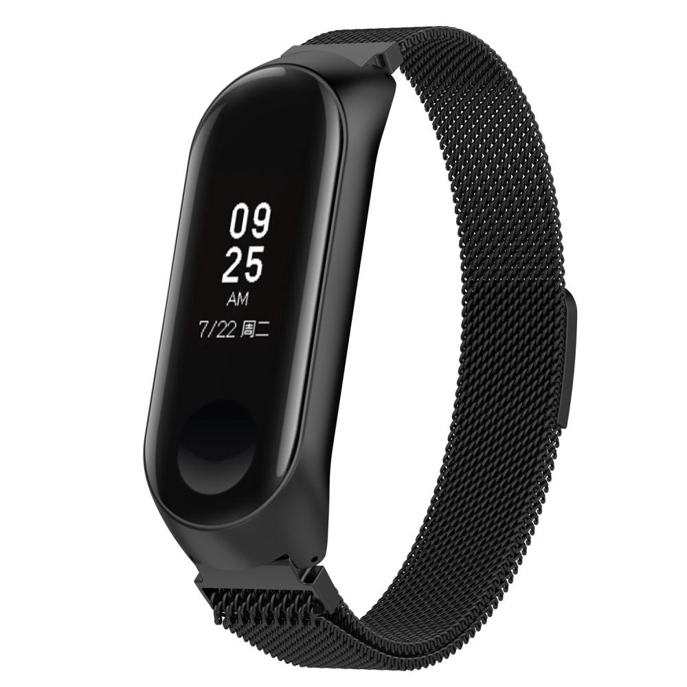 Pulsera milanesa para Xiaomi Mi Band 3/4, negro