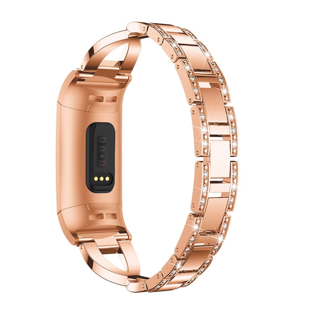 Correa Cristal Fitbit Charge 3/4 Rose Gold