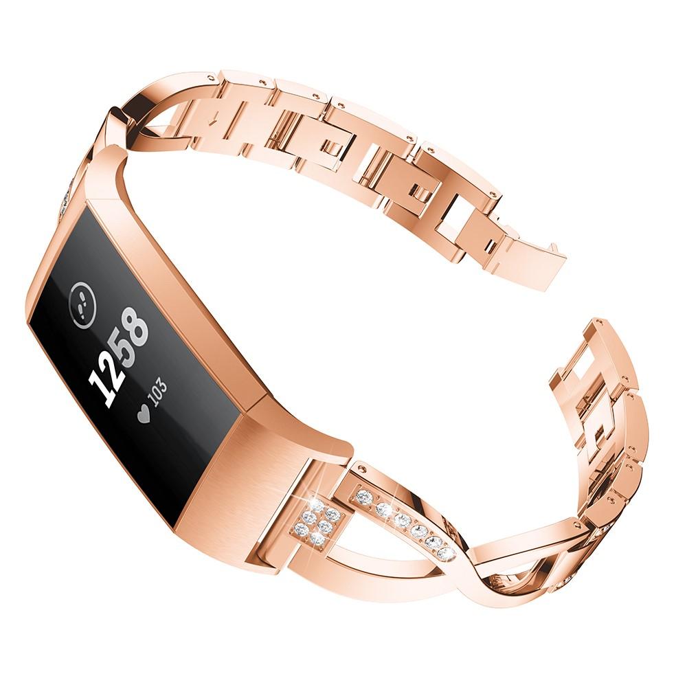 Correa Cristal Fitbit Charge 3/4 Rose Gold