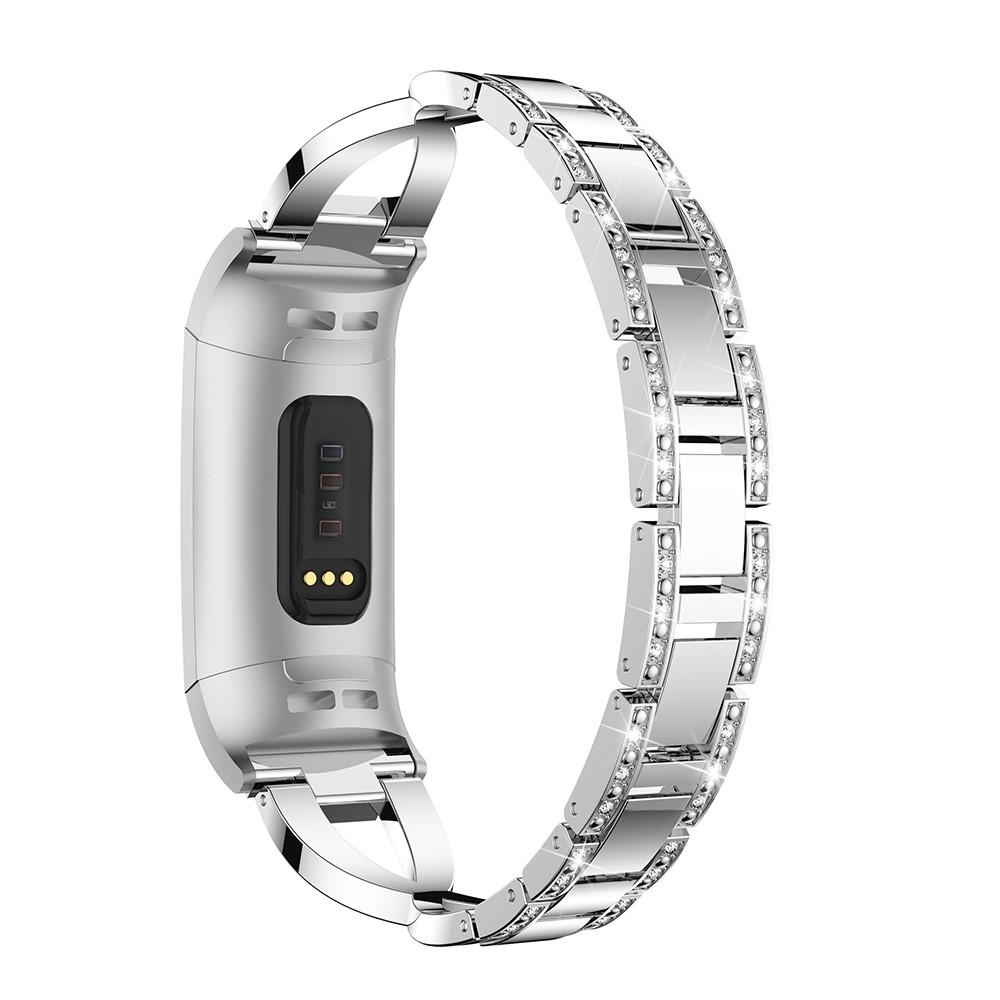 Correa Cristal Fitbit Charge 3/4 Plata