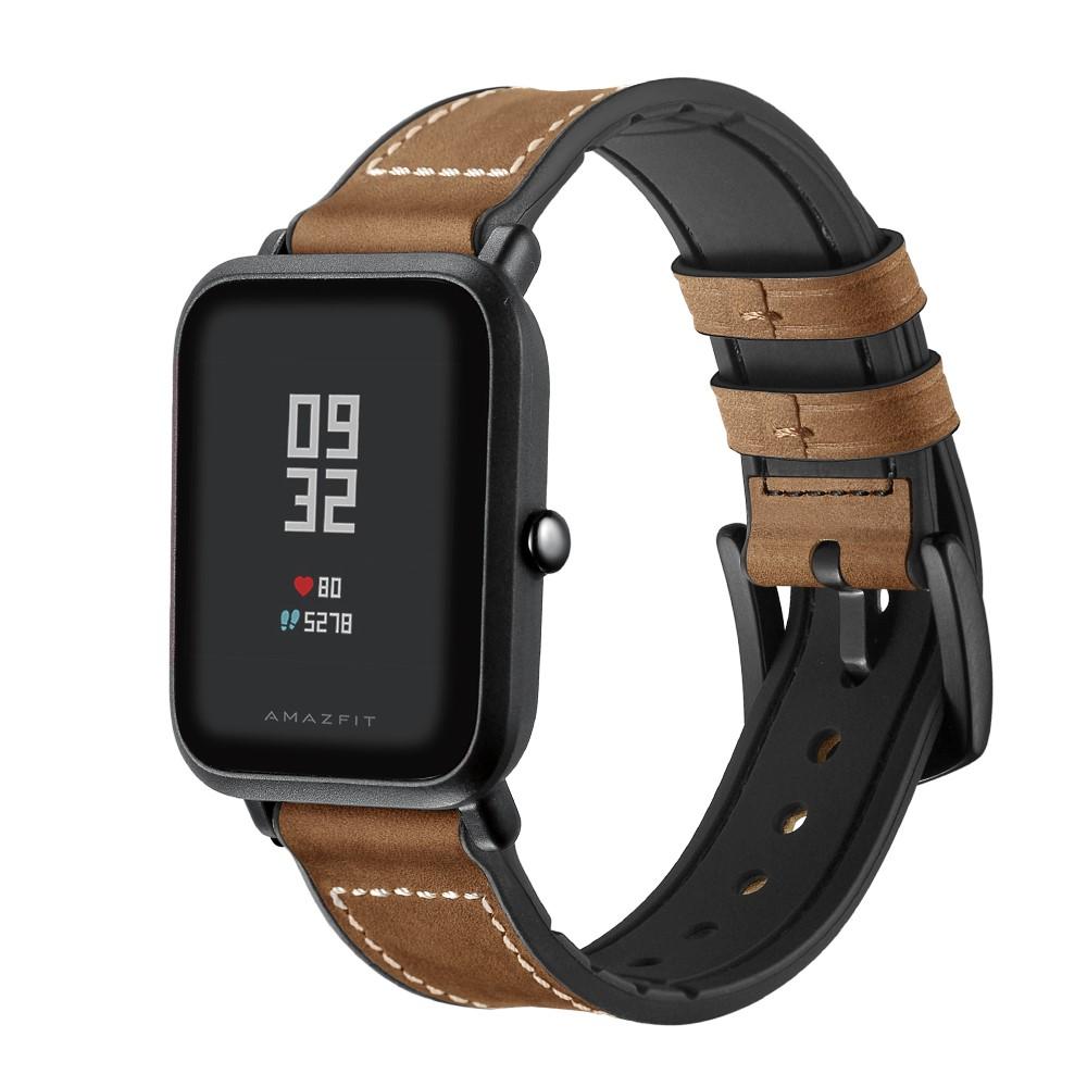Correa de piel de primera calidad Amazfit GTS/GTS 2 Marrón