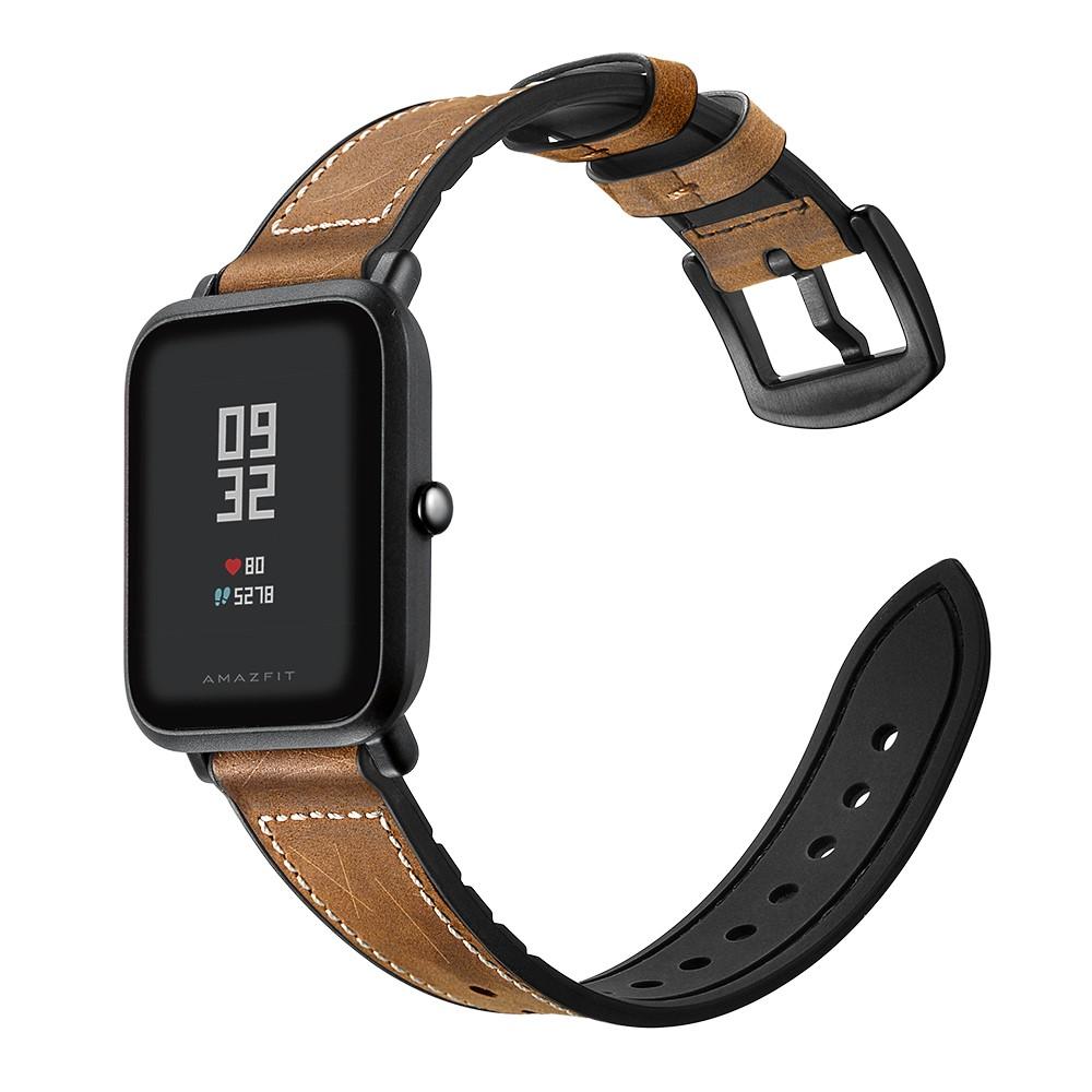 Correa de piel de primera calidad Amazfit GTS/GTS 2 Marrón