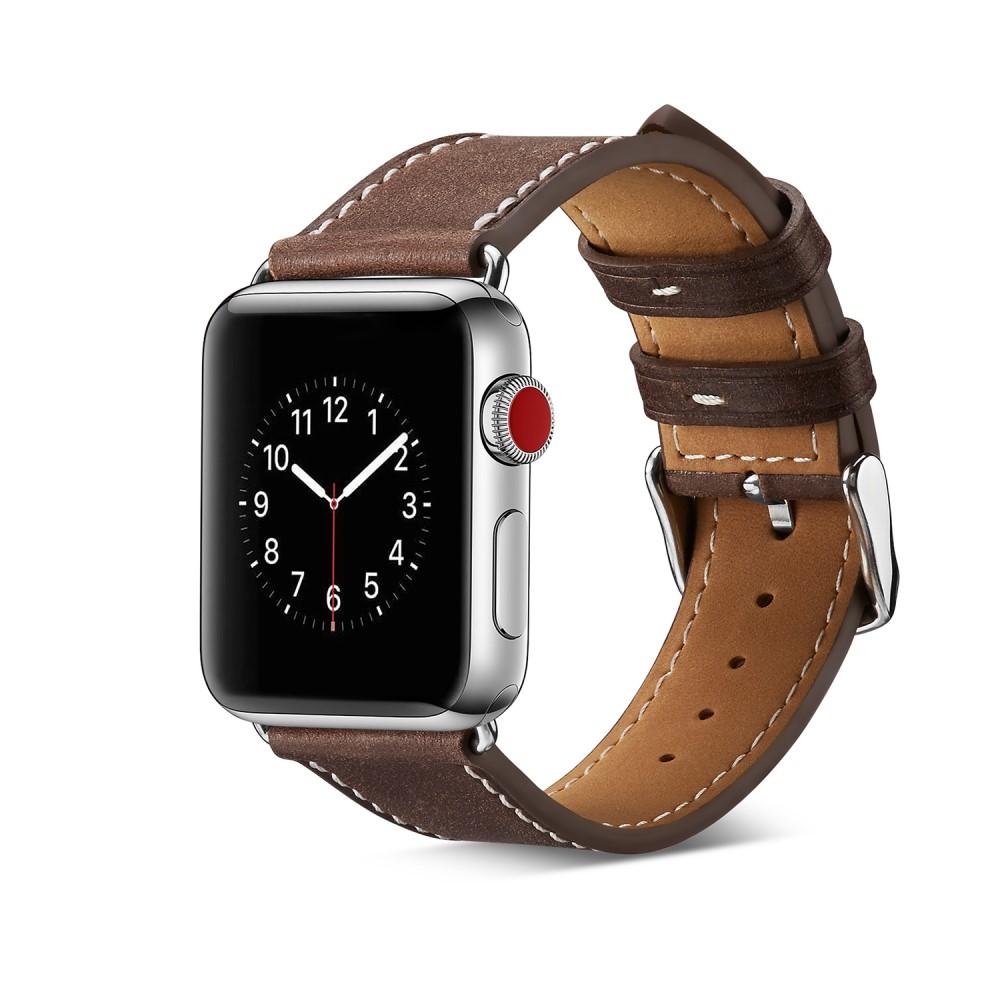 Correa de Piel Apple Watch Series 7 41mm Marrón