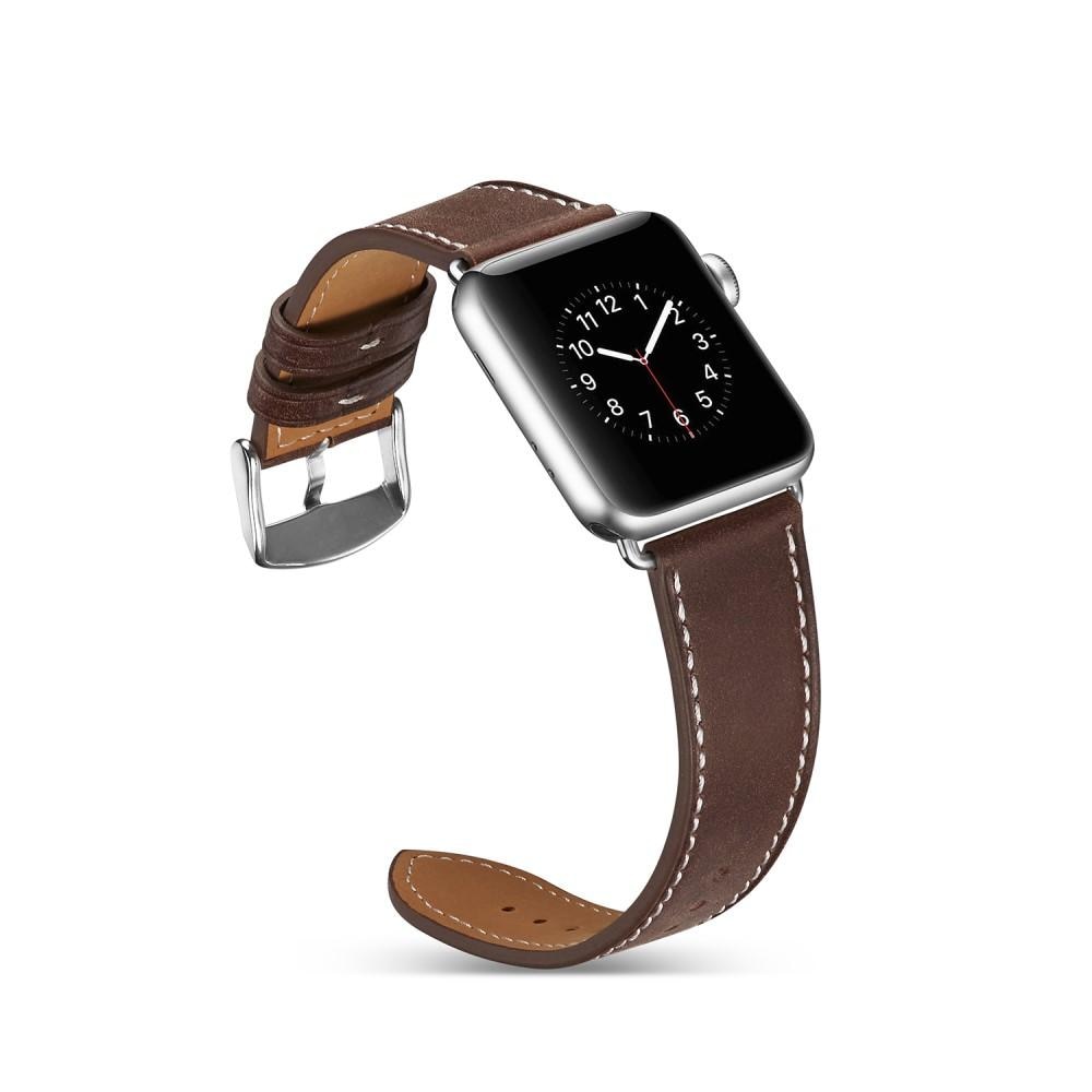 Correa de Piel Apple Watch 45mm Series 7 marrón