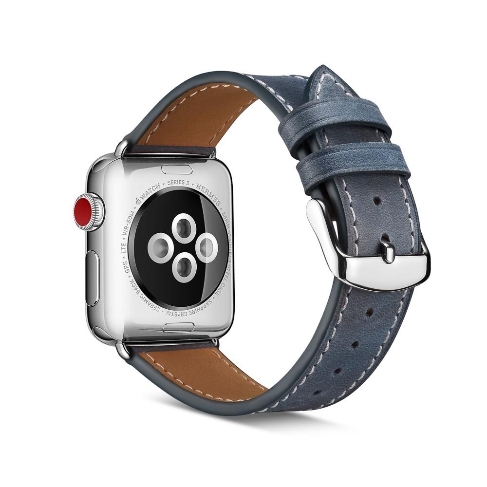 Correa de Piel Apple Watch Series 7 41mm Azul