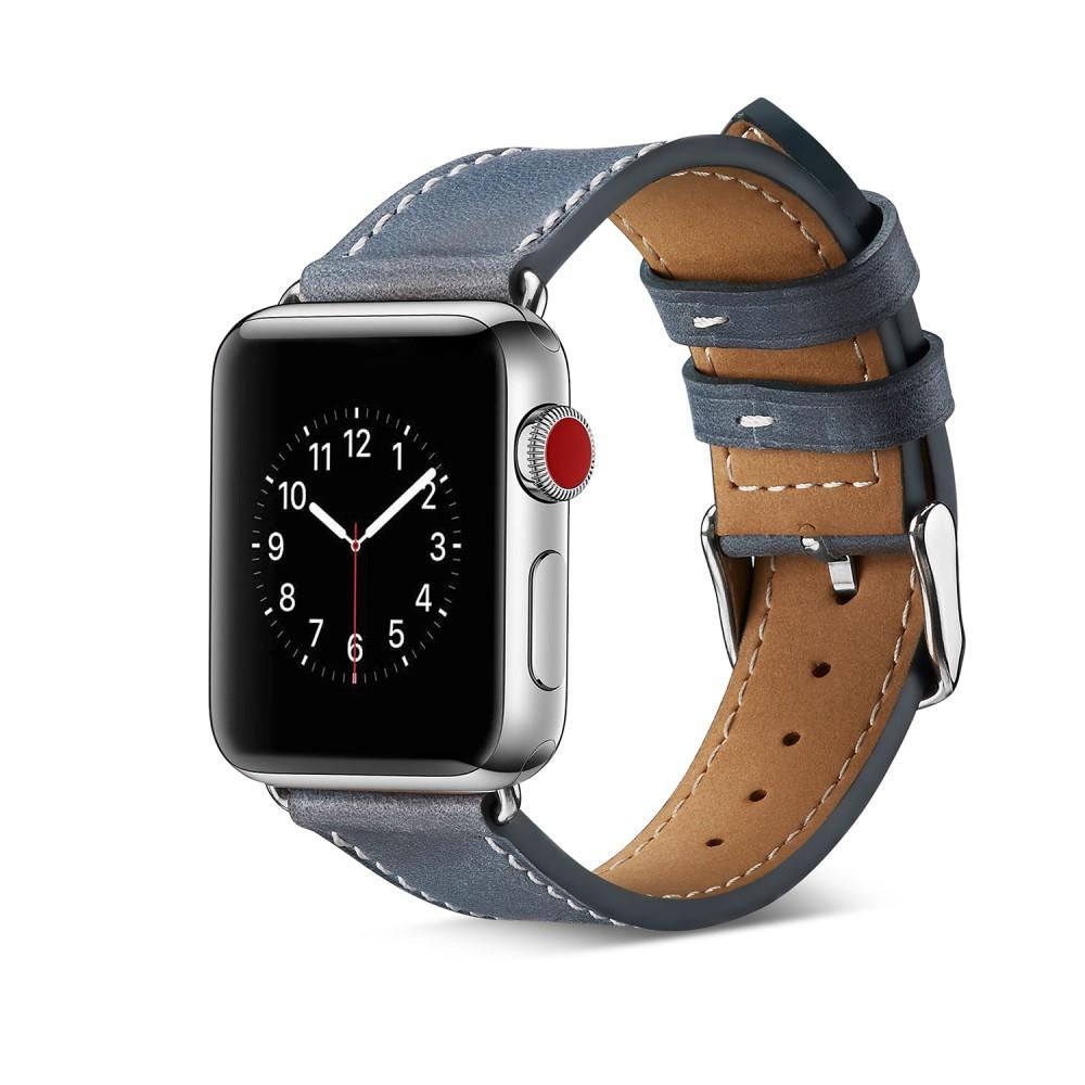 Correa de Piel Apple Watch Series 7 41mm Azul