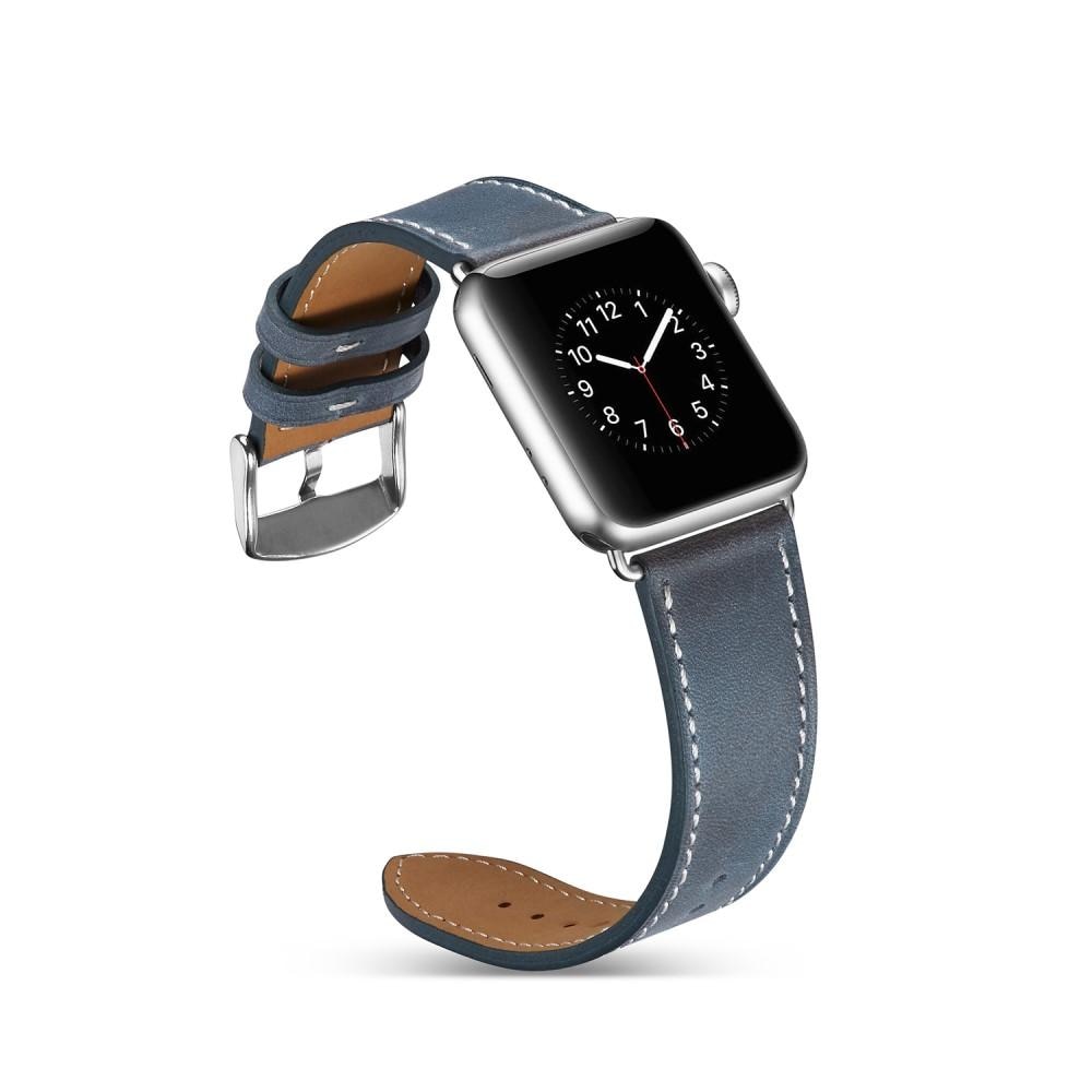 Correa de Piel Apple Watch Series 7 41mm Azul