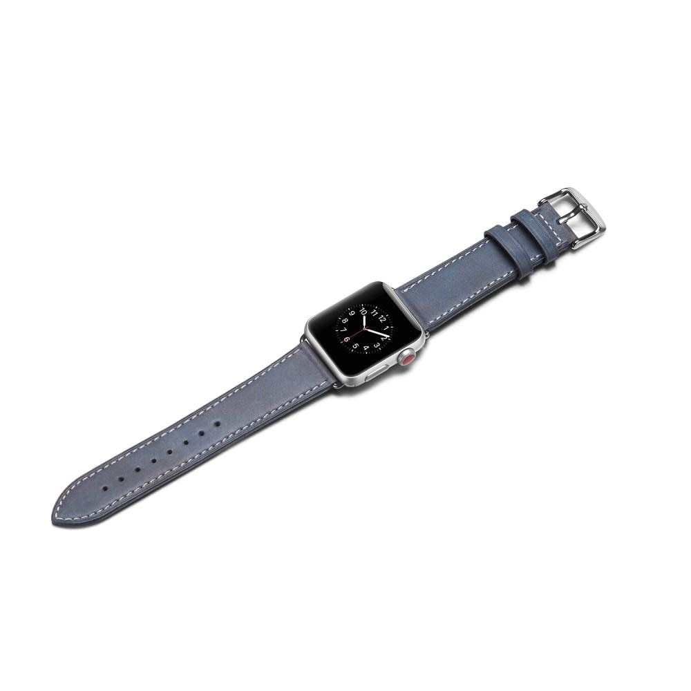 Correa de Piel Apple Watch Series 7 41mm Azul