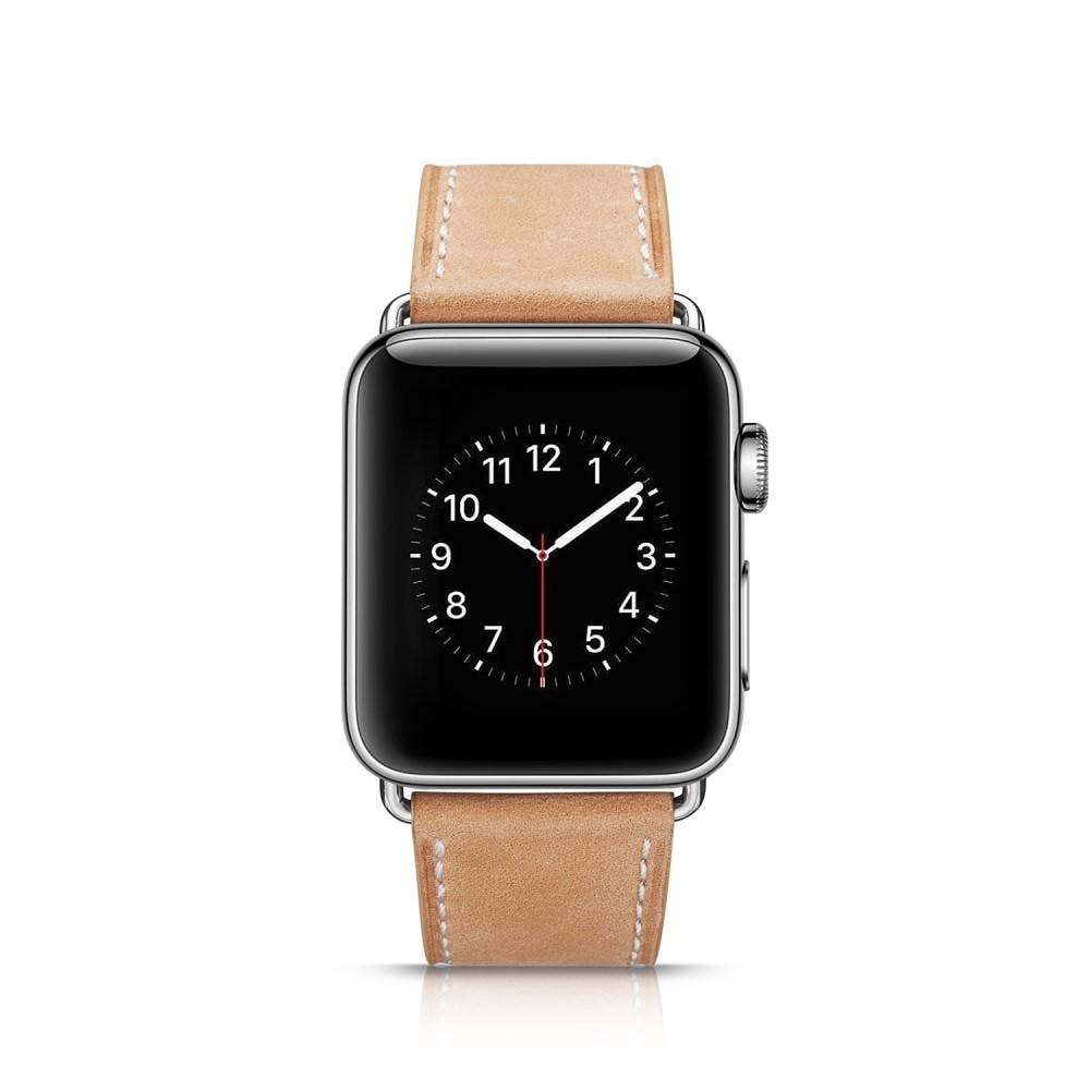 Correa de Piel Apple Watch Series 8 45mm Beige