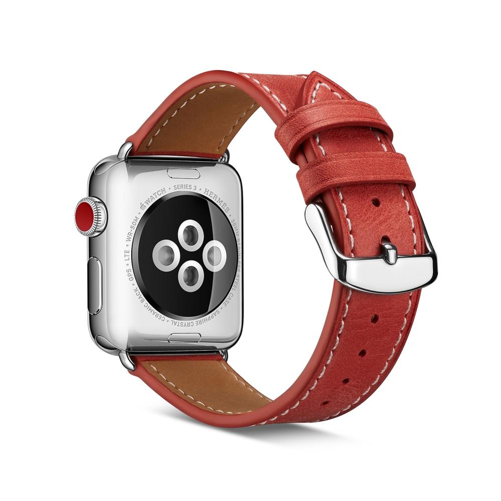 Correa de Piel Apple Watch Ultra 49mm rojo