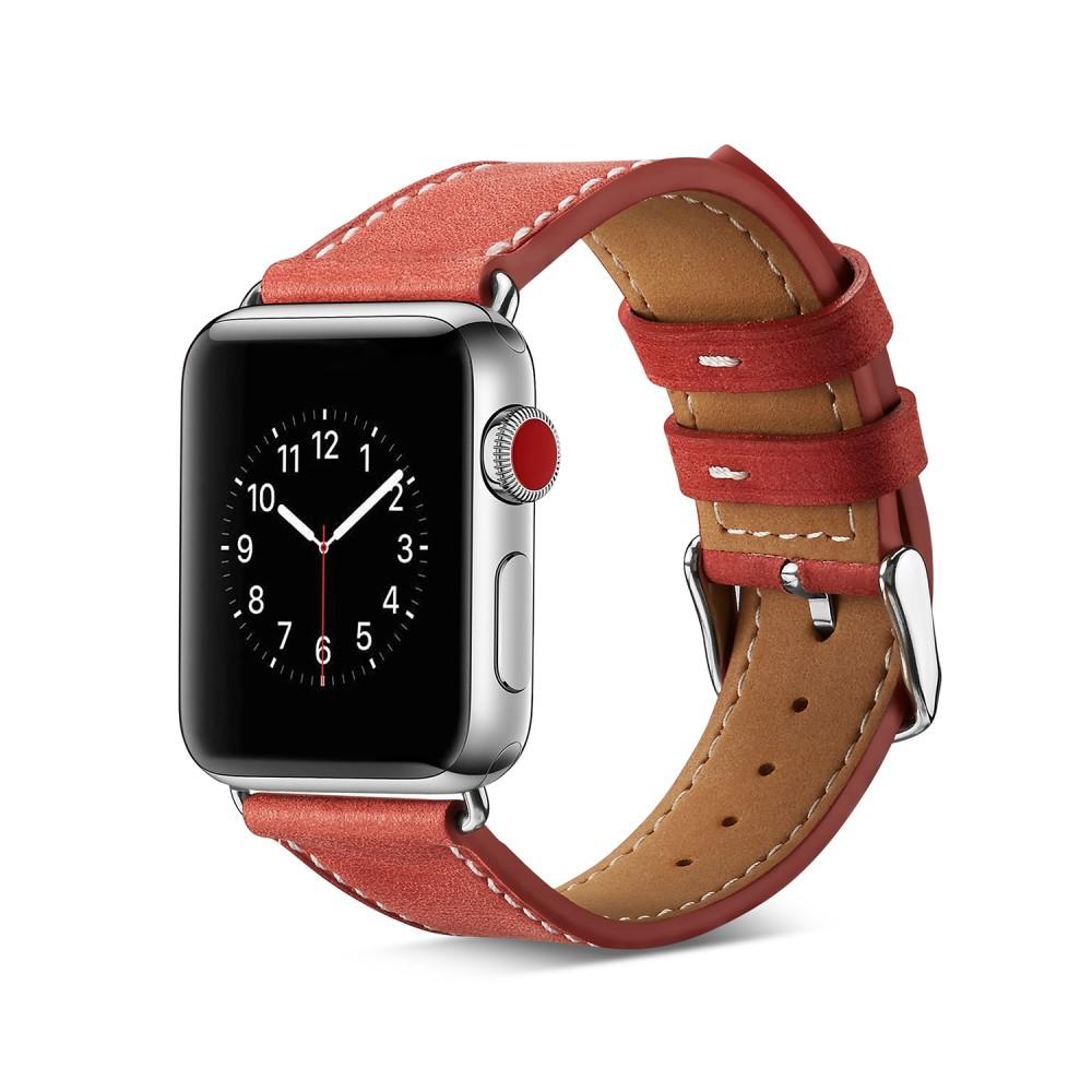 Correa de Piel Apple Watch 40mm rojo