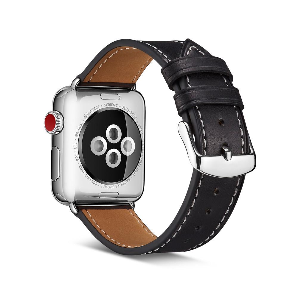 Correa de Piel Apple Watch Series 4-6 44mm Negro