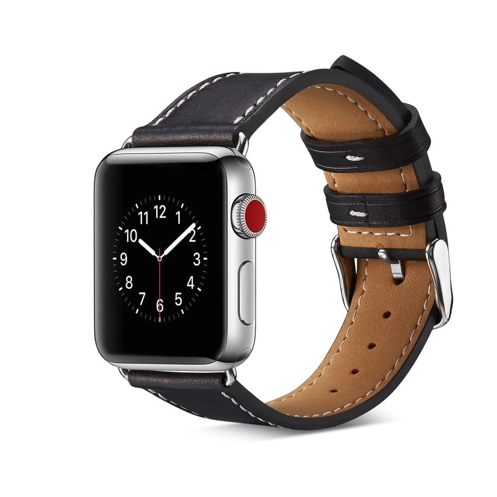 Correa de Piel Apple Watch Series 4-6 44mm Negro