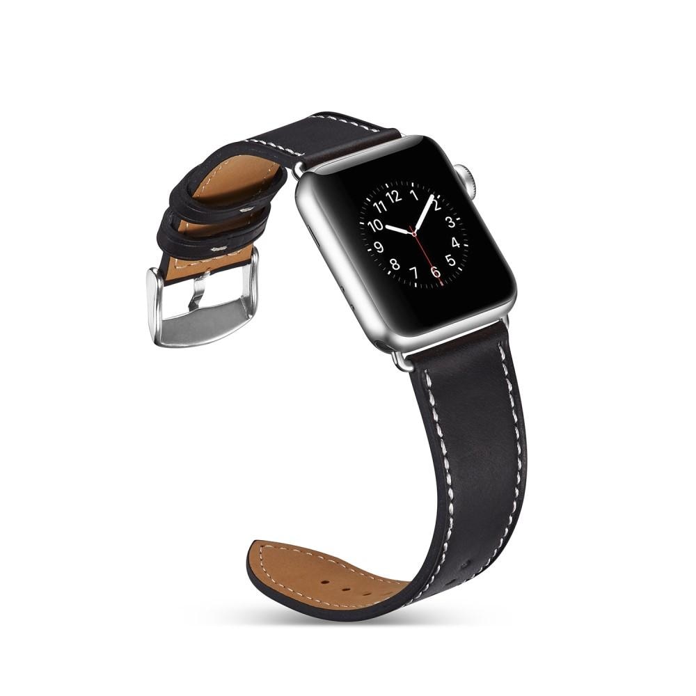 Correa de Piel Apple Watch Series 4-6 44mm Negro