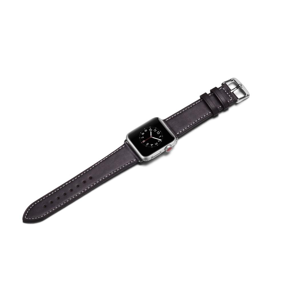 Correa de Piel Apple Watch Series 4-6 44mm Negro