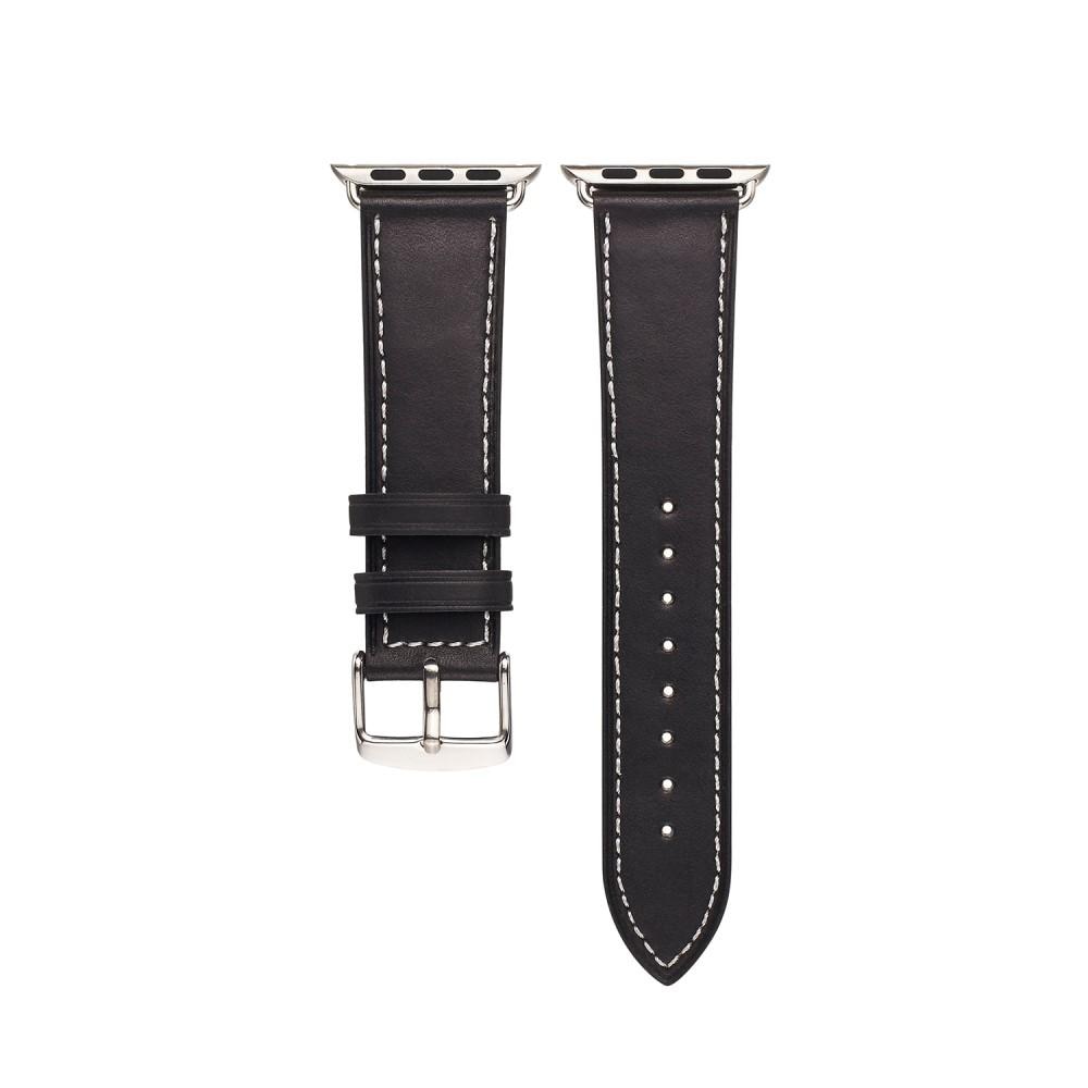 Correa de Piel Apple Watch Series 4-6 44mm Negro