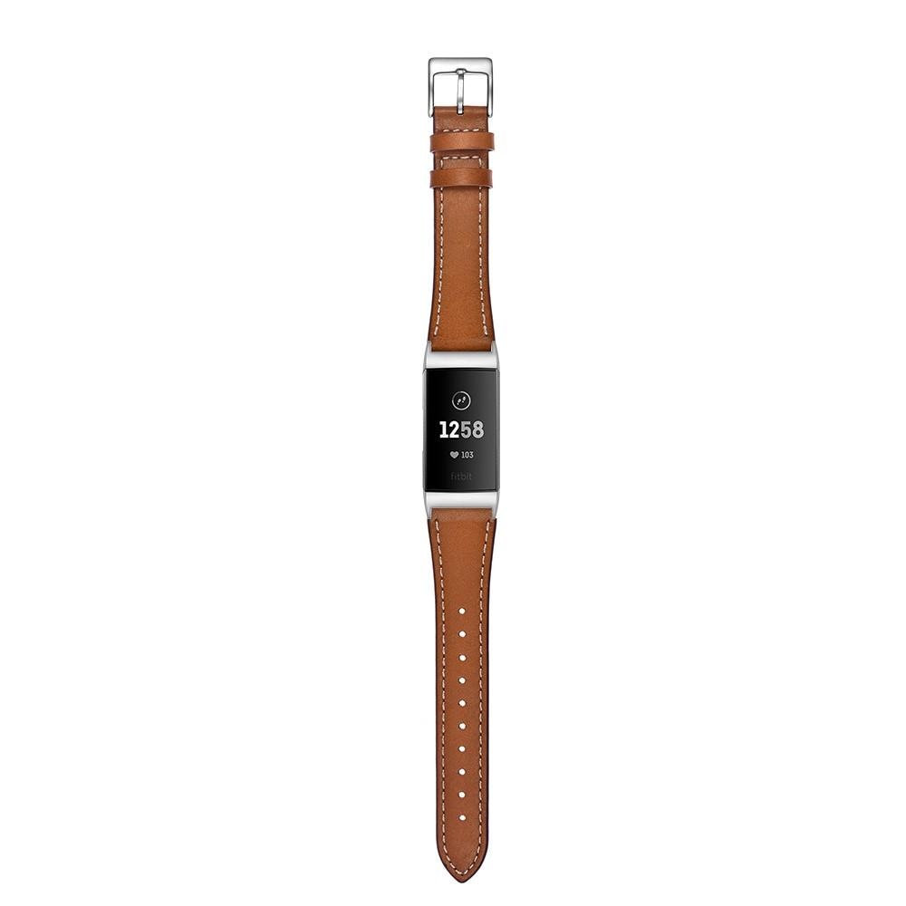 Correa de Piel Fitbit Charge 3/Charge 4 Marrón