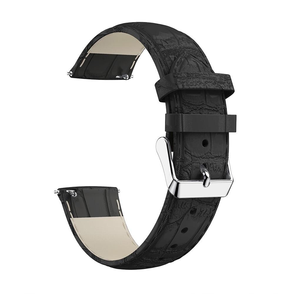 Cocodrilo Correa de piel Fitbit Versa/Versa 2 Negro