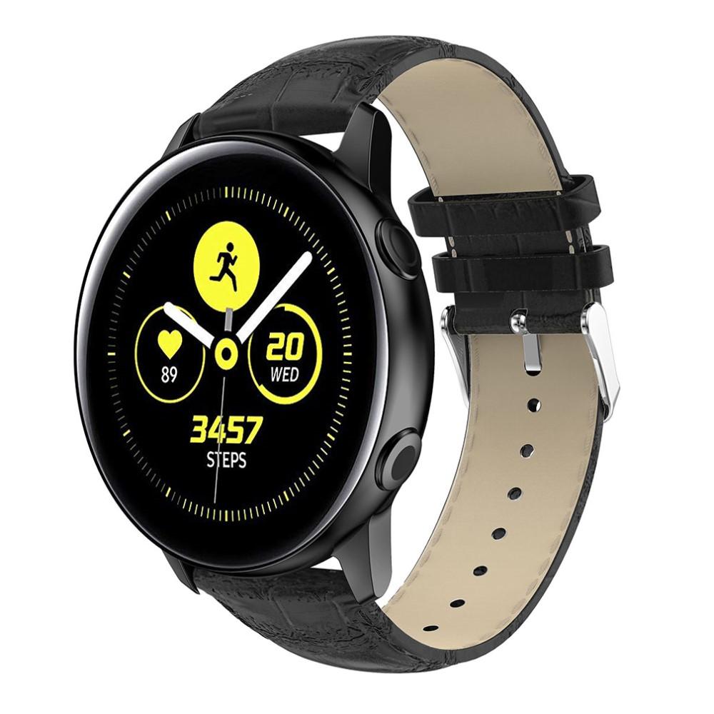 Cocodrilo Correa de piel Samsung Galaxy Watch Active Negro