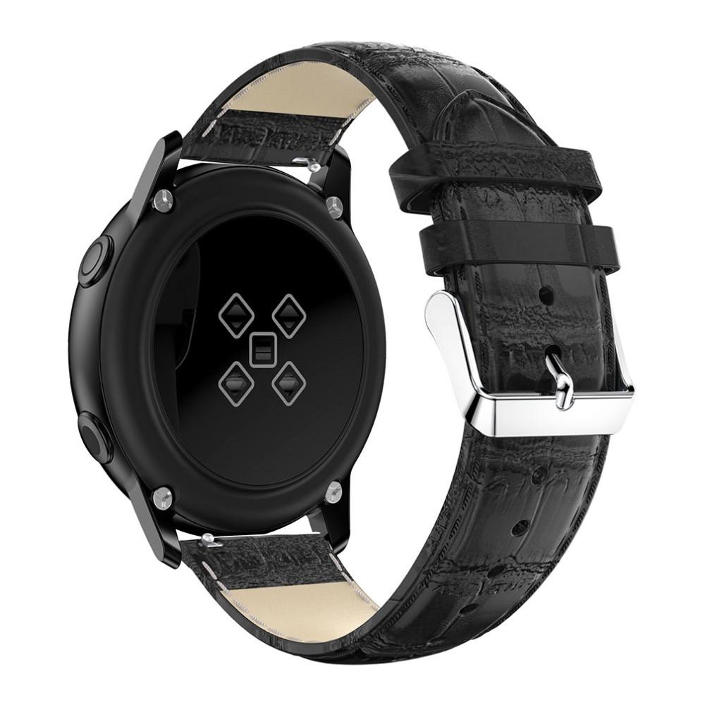 Cocodrilo Correa de piel Samsung Galaxy Watch Active Negro