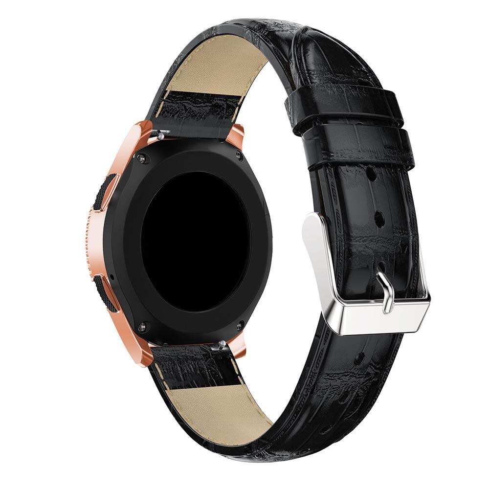 Cocodrilo Correa de piel Samsung Galaxy Watch 42mm Negro