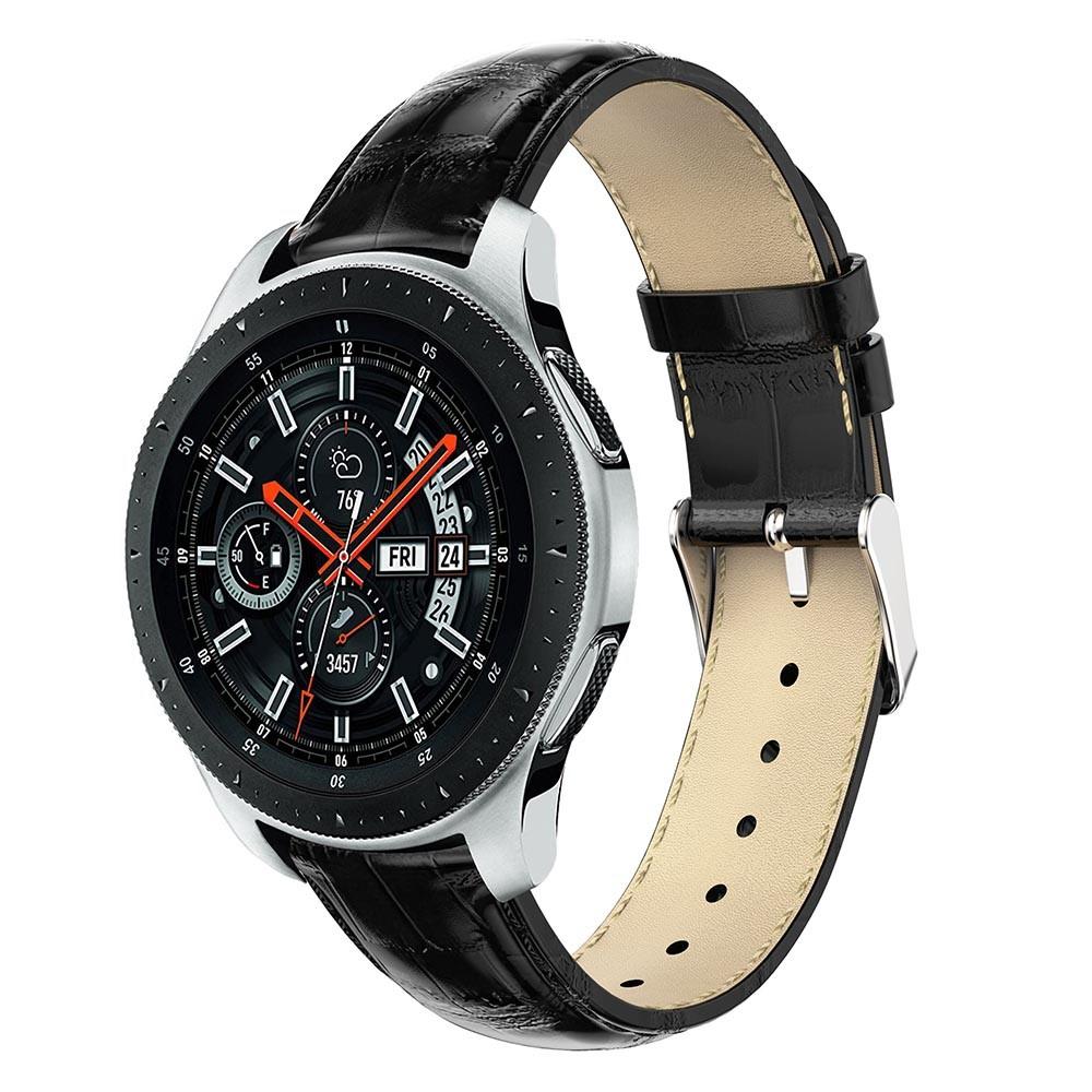 Cocodrilo Correa de piel Samsung Galaxy Watch 46mm Negro