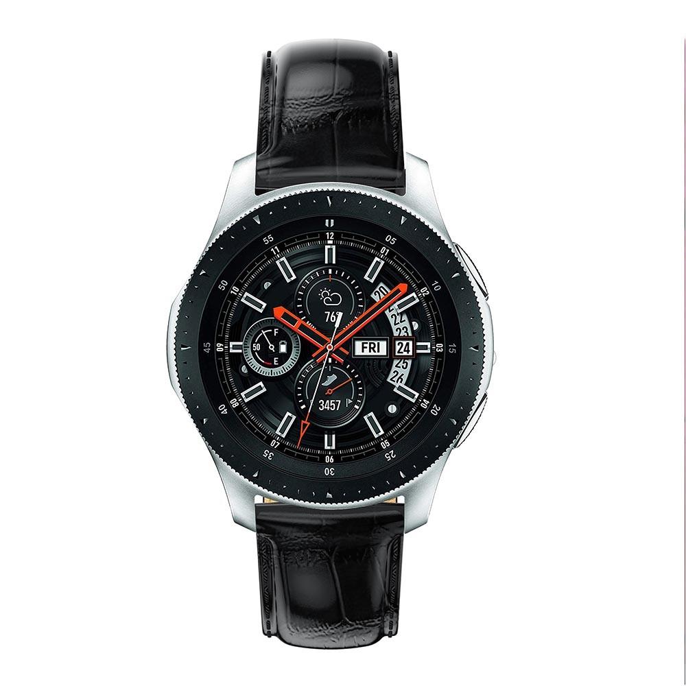 Cocodrilo Correa de piel Samsung Galaxy Watch 46mm Negro